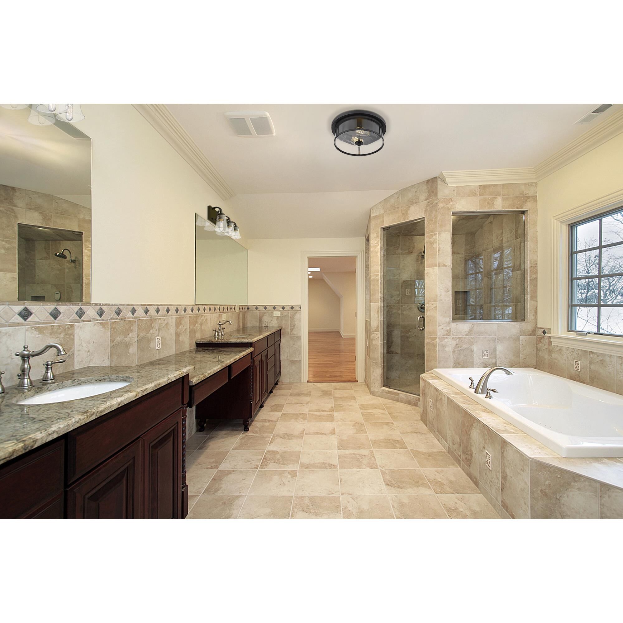 Shown in Bronze finish and Glass shade