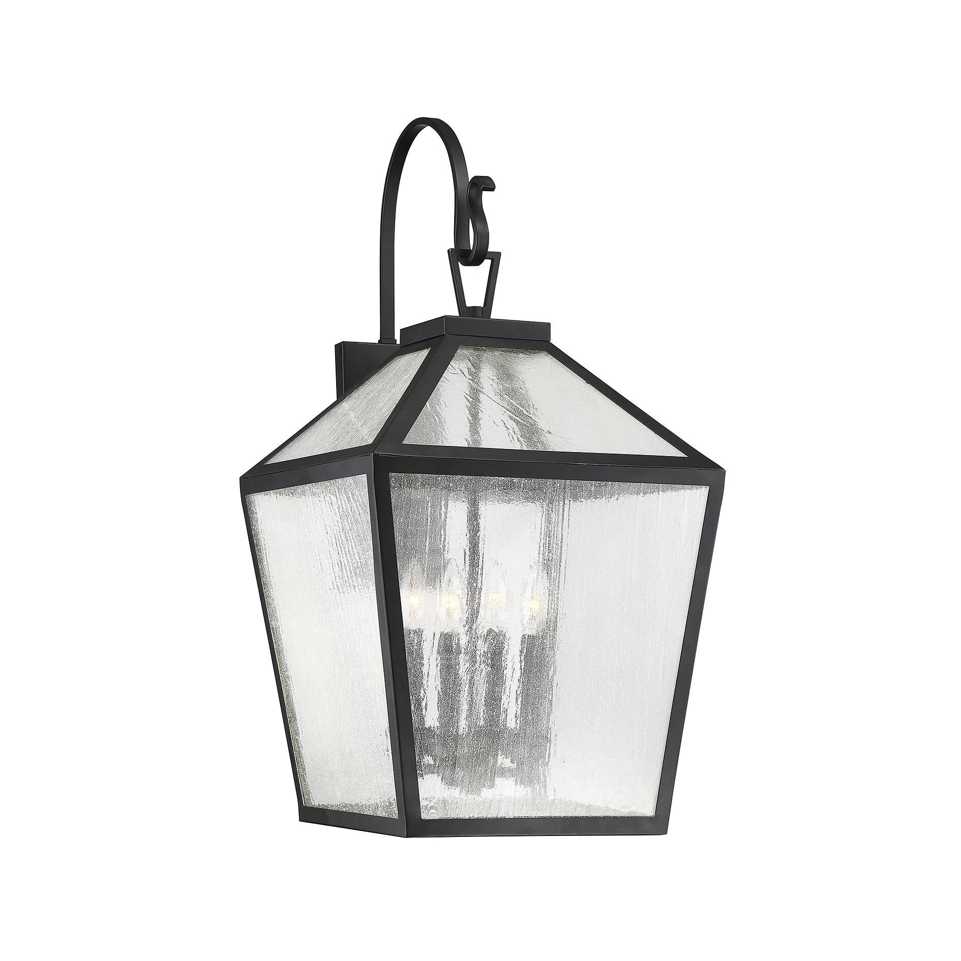 Shown in Black finish and Clear Seeded glass