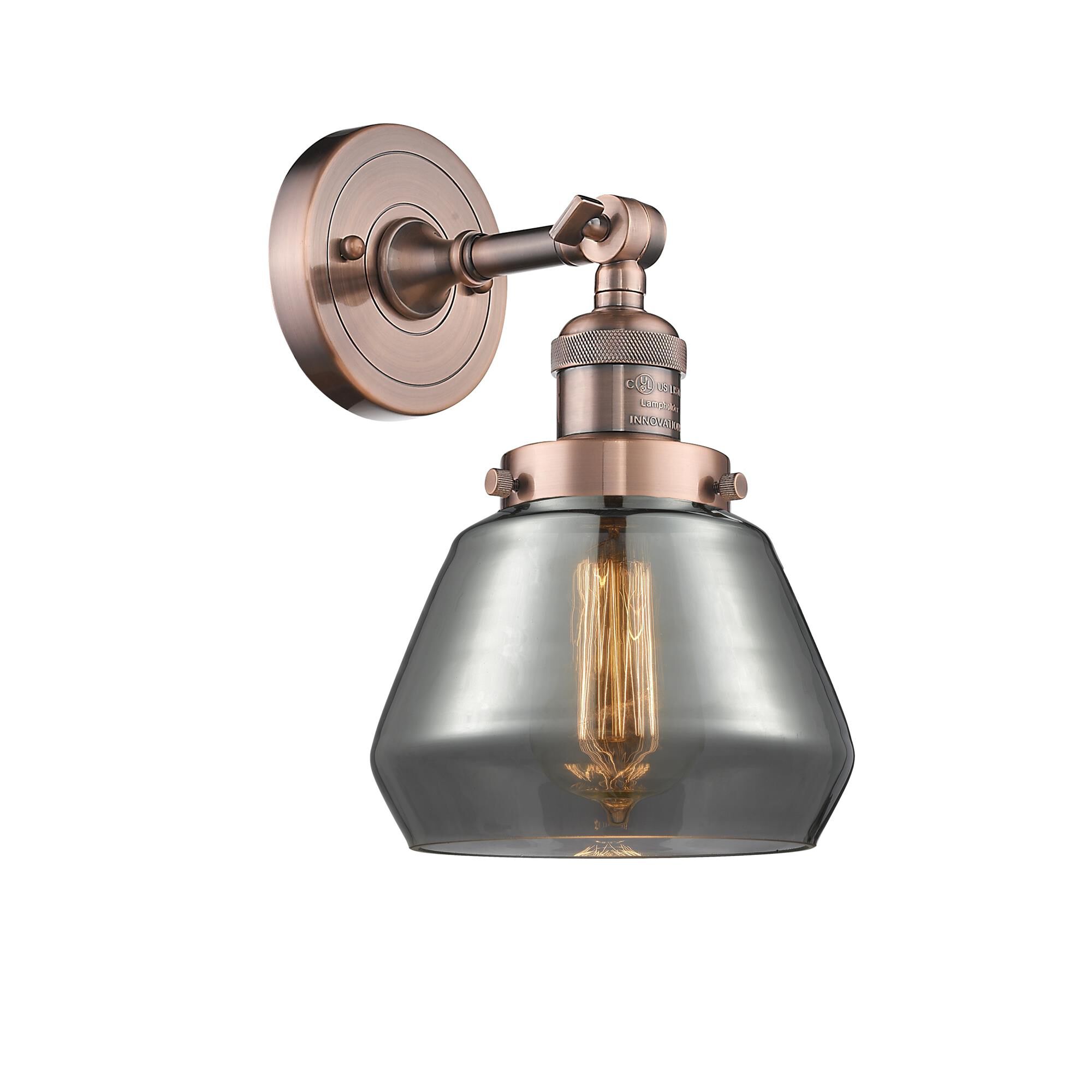 Shown in Antique Copper finish and Plated Smoked glass