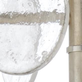 Shown in  Silver Leaf finish and Clear glass