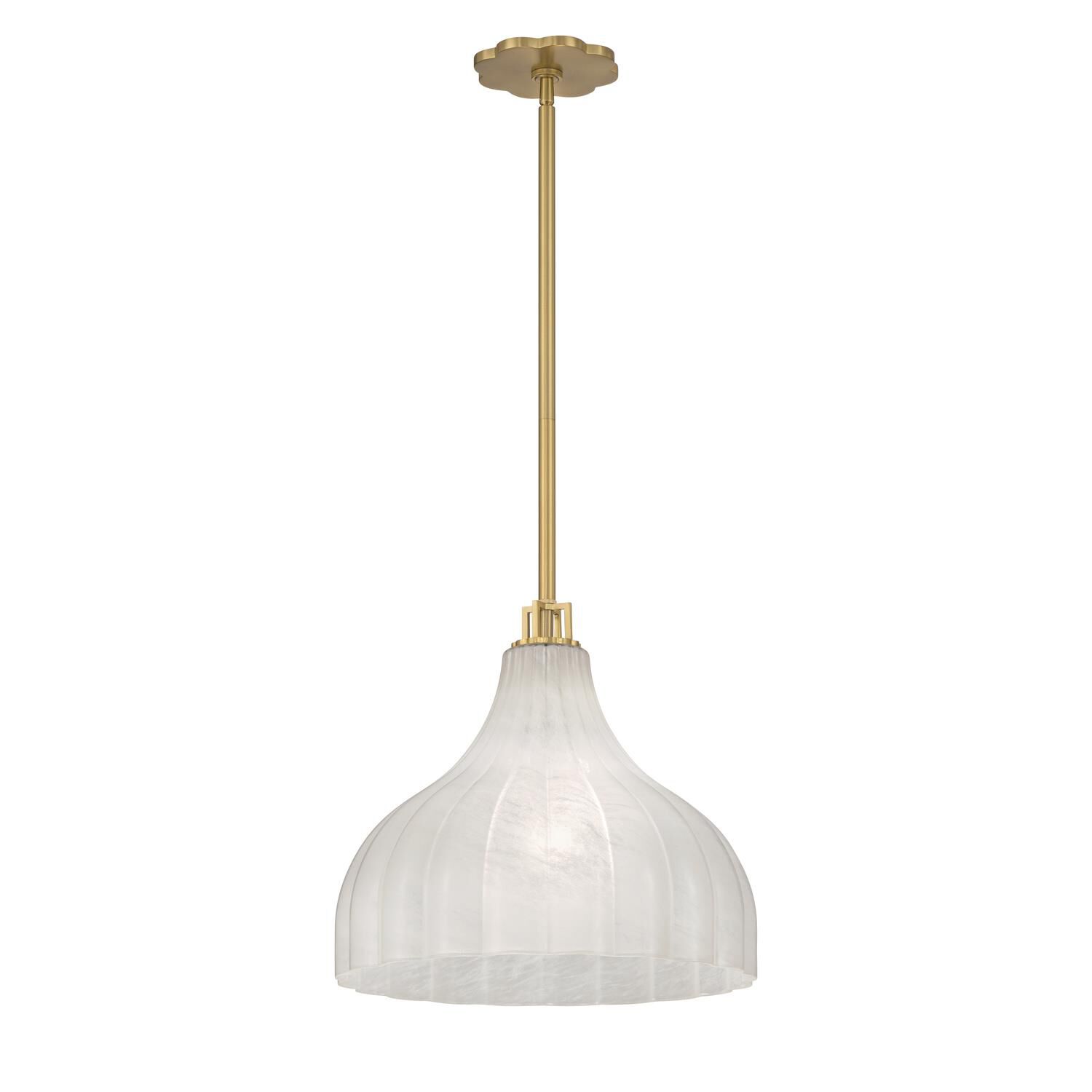 Shown in Luxe Gold finish and Strie glass and Strie Glass shade