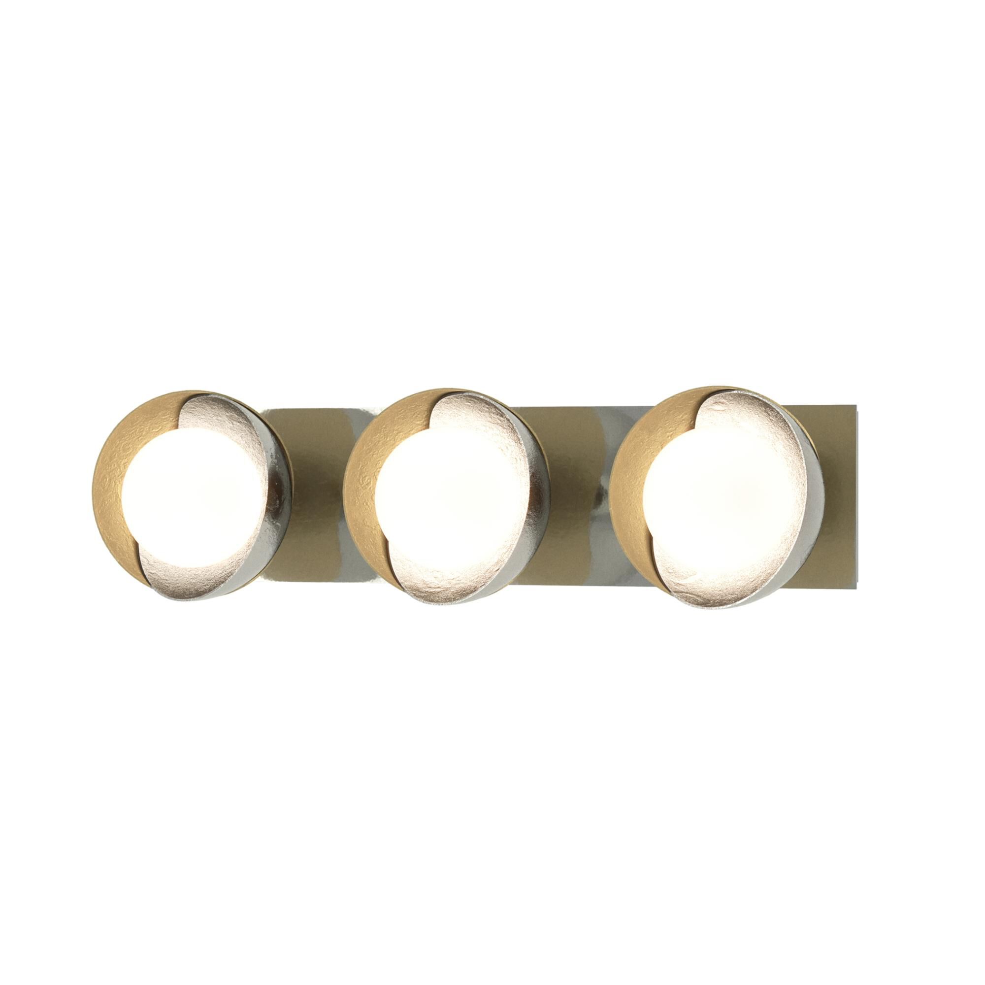 Shown in Sterling finish and Opal glass and Modern Brass (86) accent