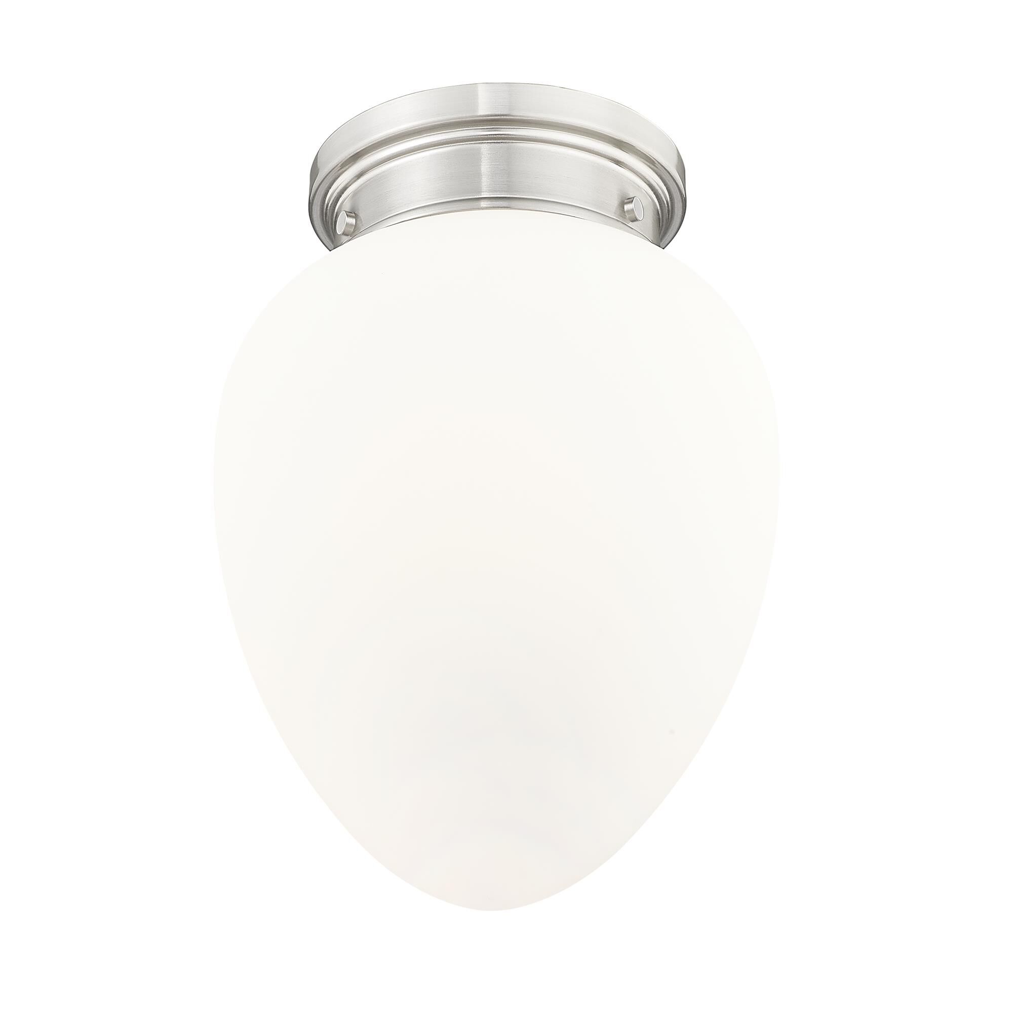 Shown in Brushed Nickel finish and Etched Opal glass and Etched Opal shade