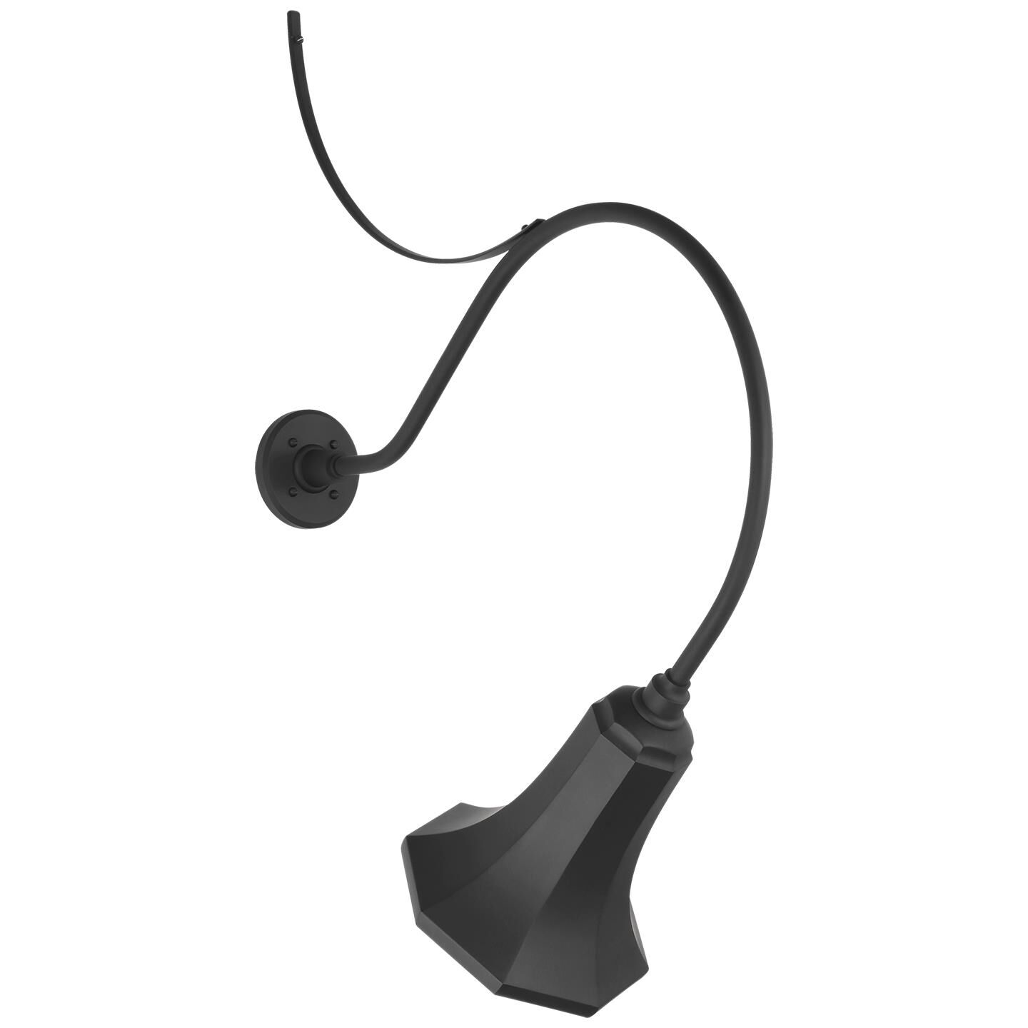 Shown in Matte Black finish and Black shade