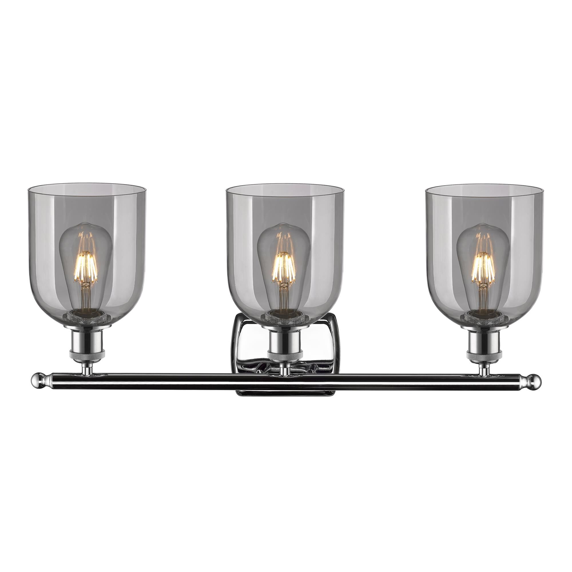 Shown in Polished Chrome finish and Light Smoke glass