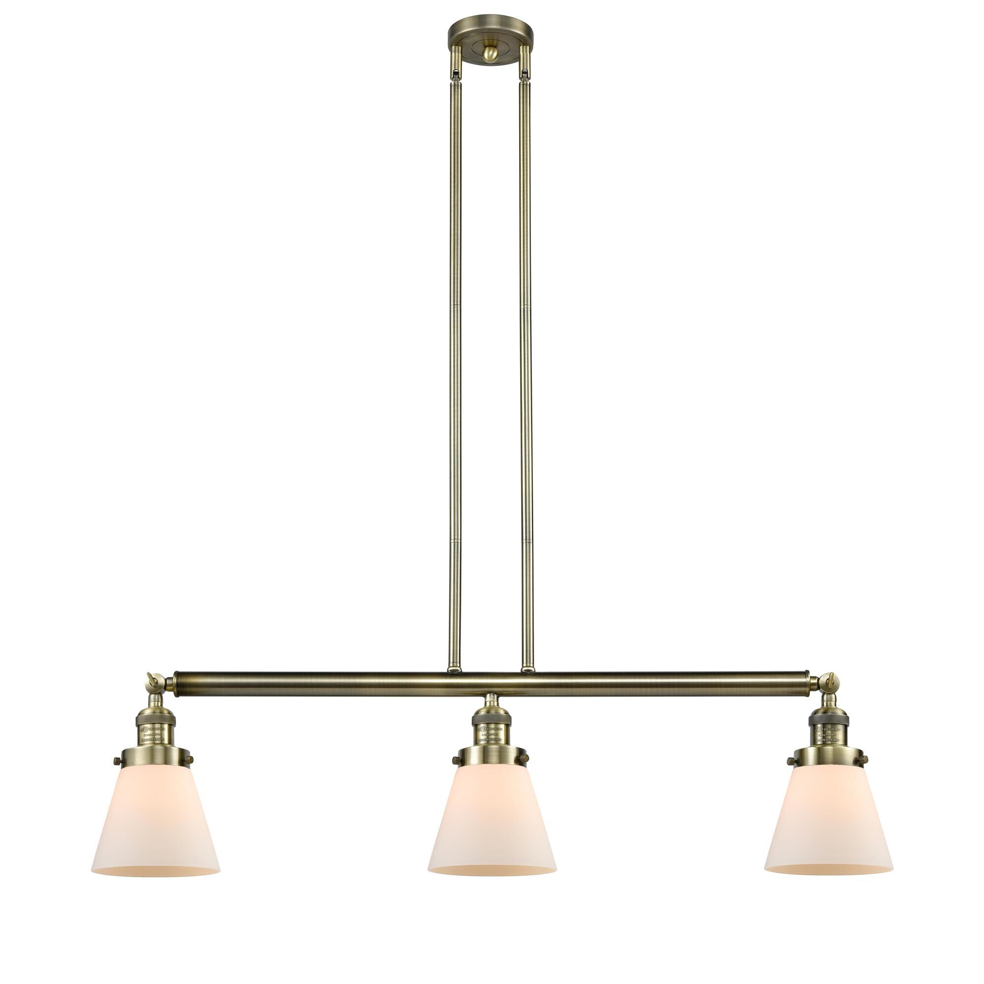Bruno Marashlian Small Cone 36 Inch 3 Light Linear Suspension Light by Innovations Lighting