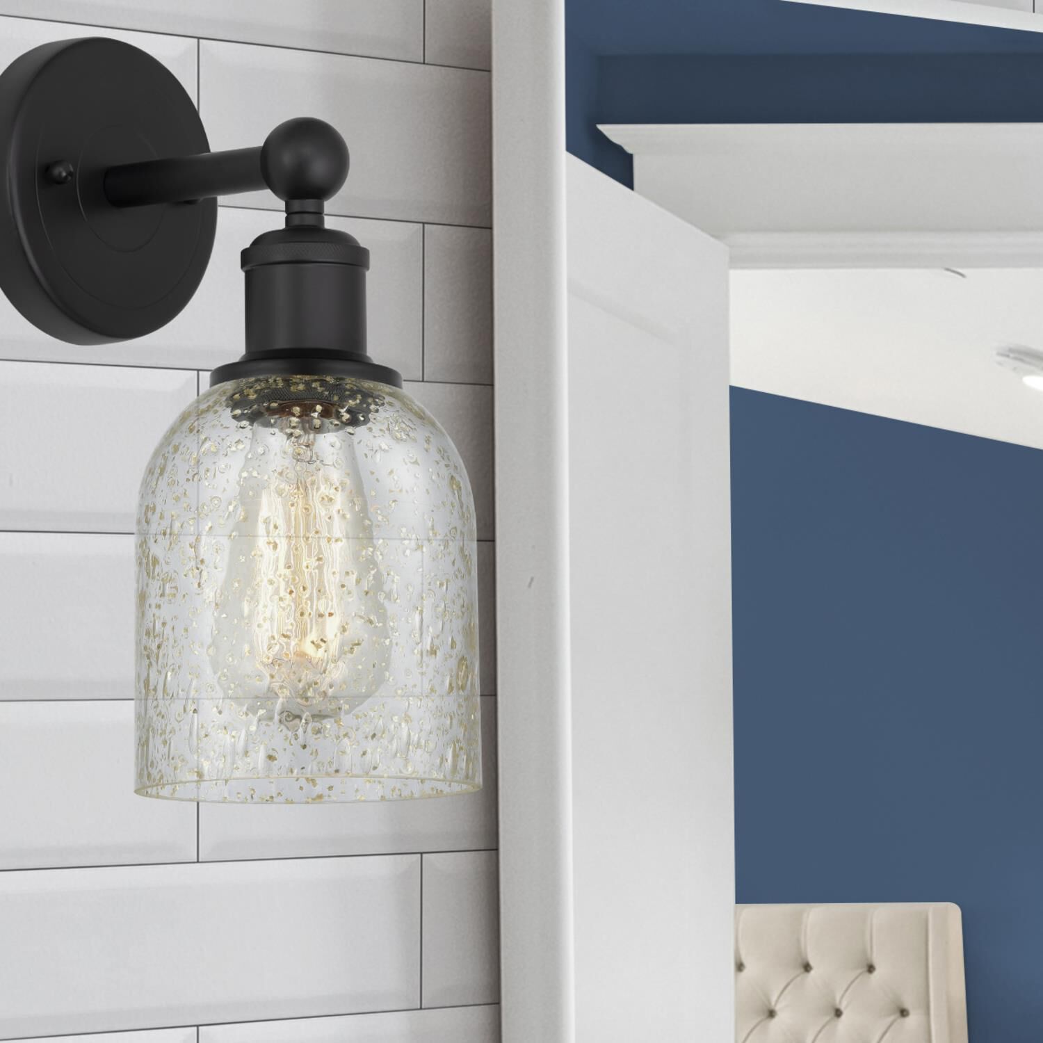 Shown in Matte Black  finish and Mica glass