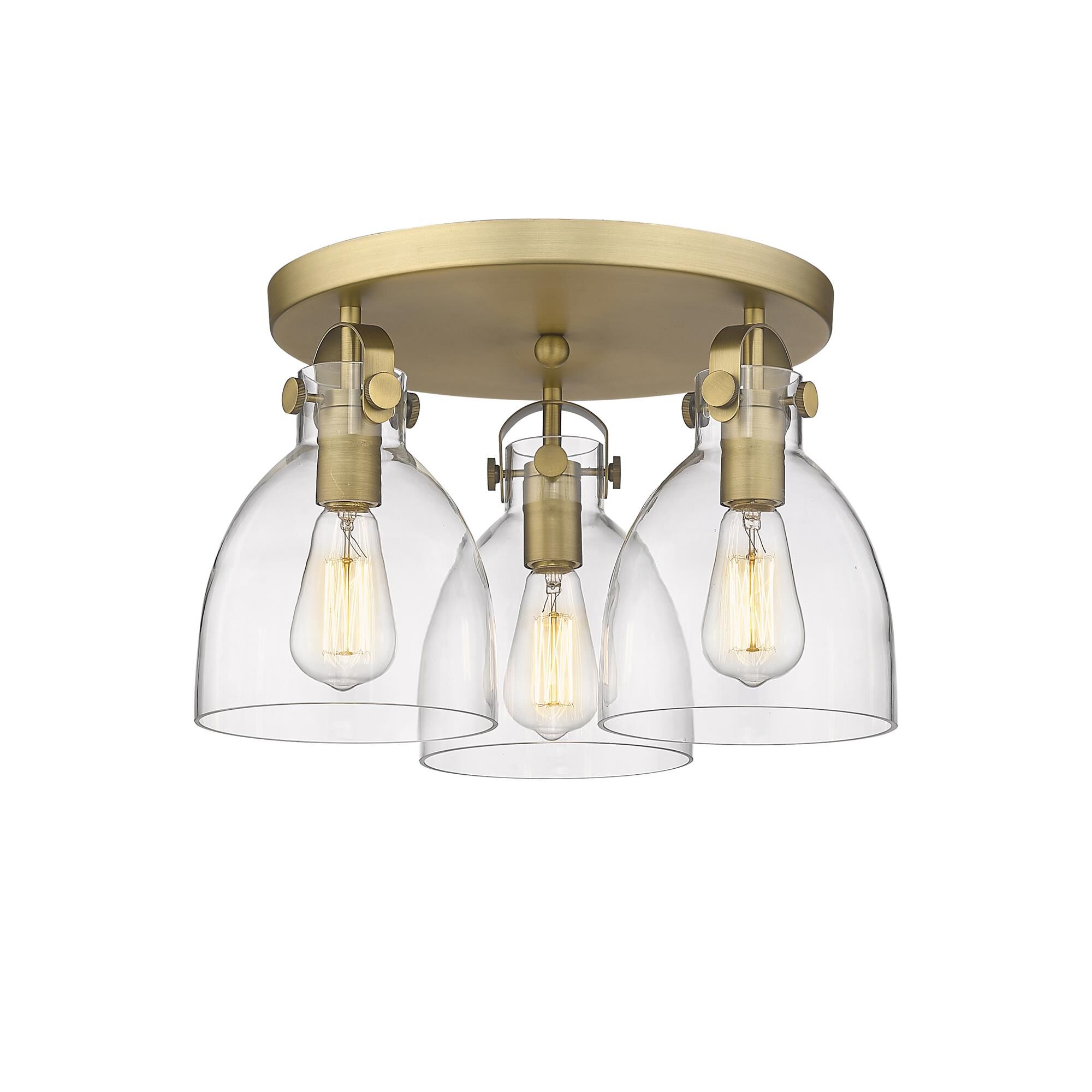 Shown in Brushed Brass finish and Clear glass