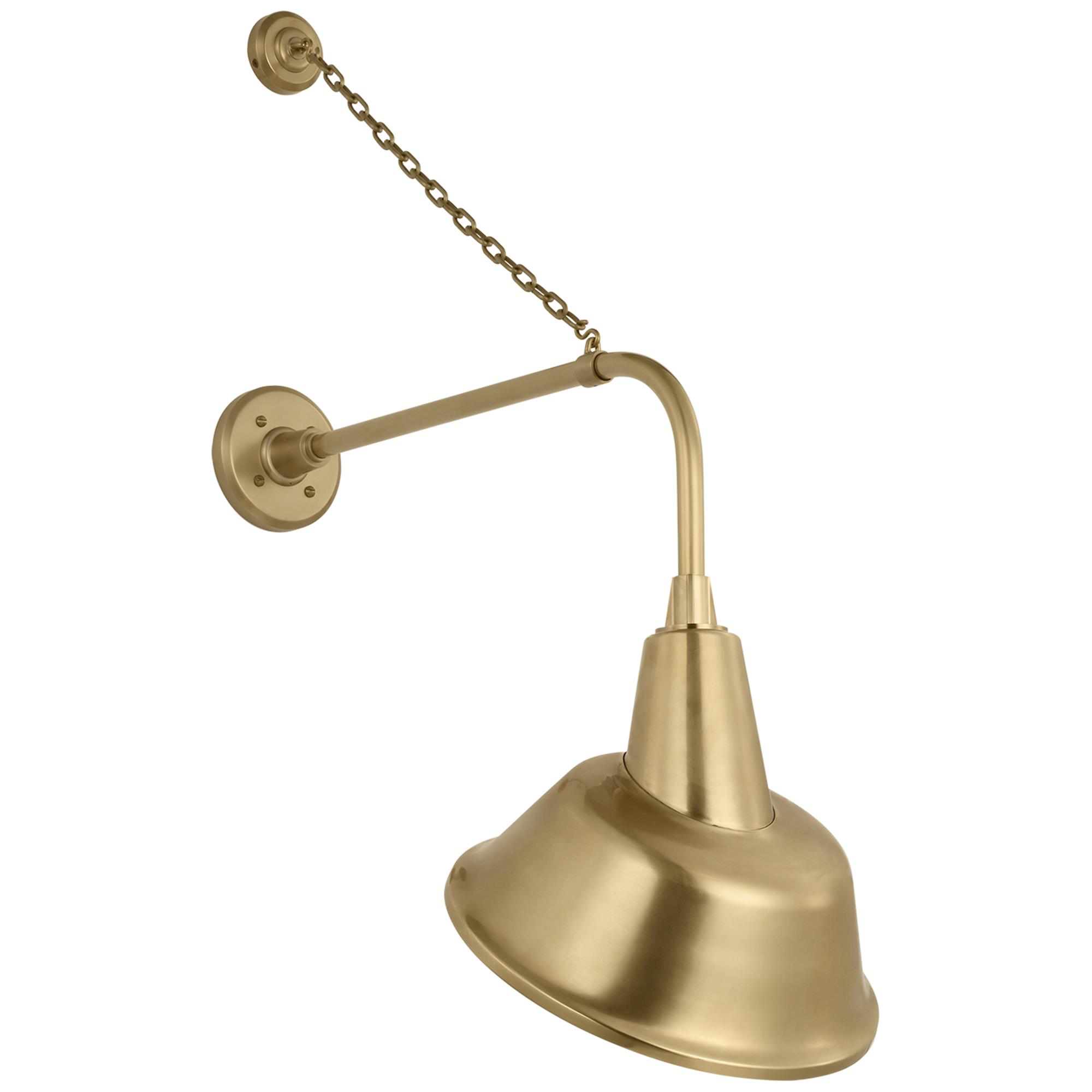 Shown in Hand-Rubbed Antique Brass finish and Gold shade