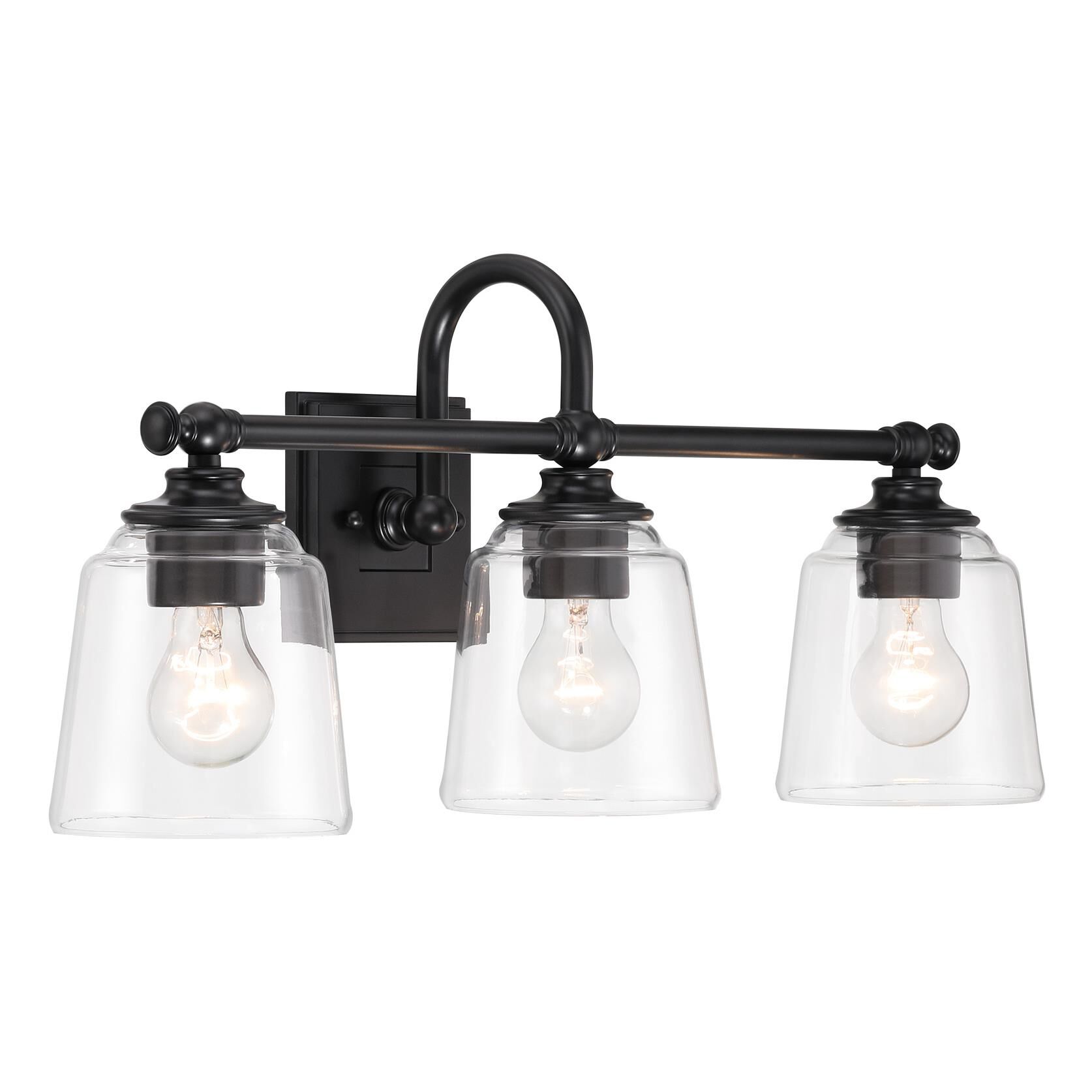 Shown in Coal finish and Clear glass