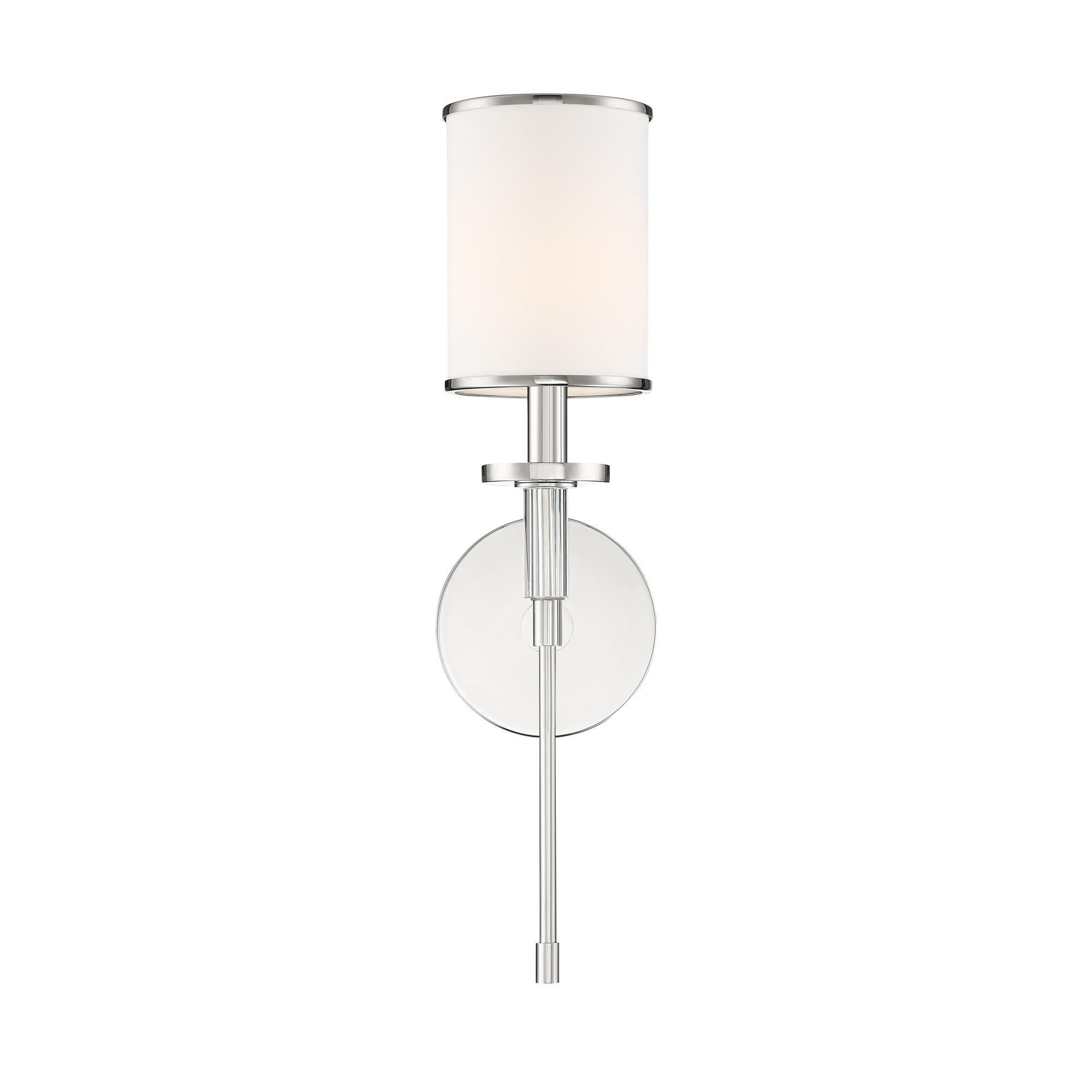 Shown in Polished Nickel finish and Crystal Accents crystal and Silk glass and White shade