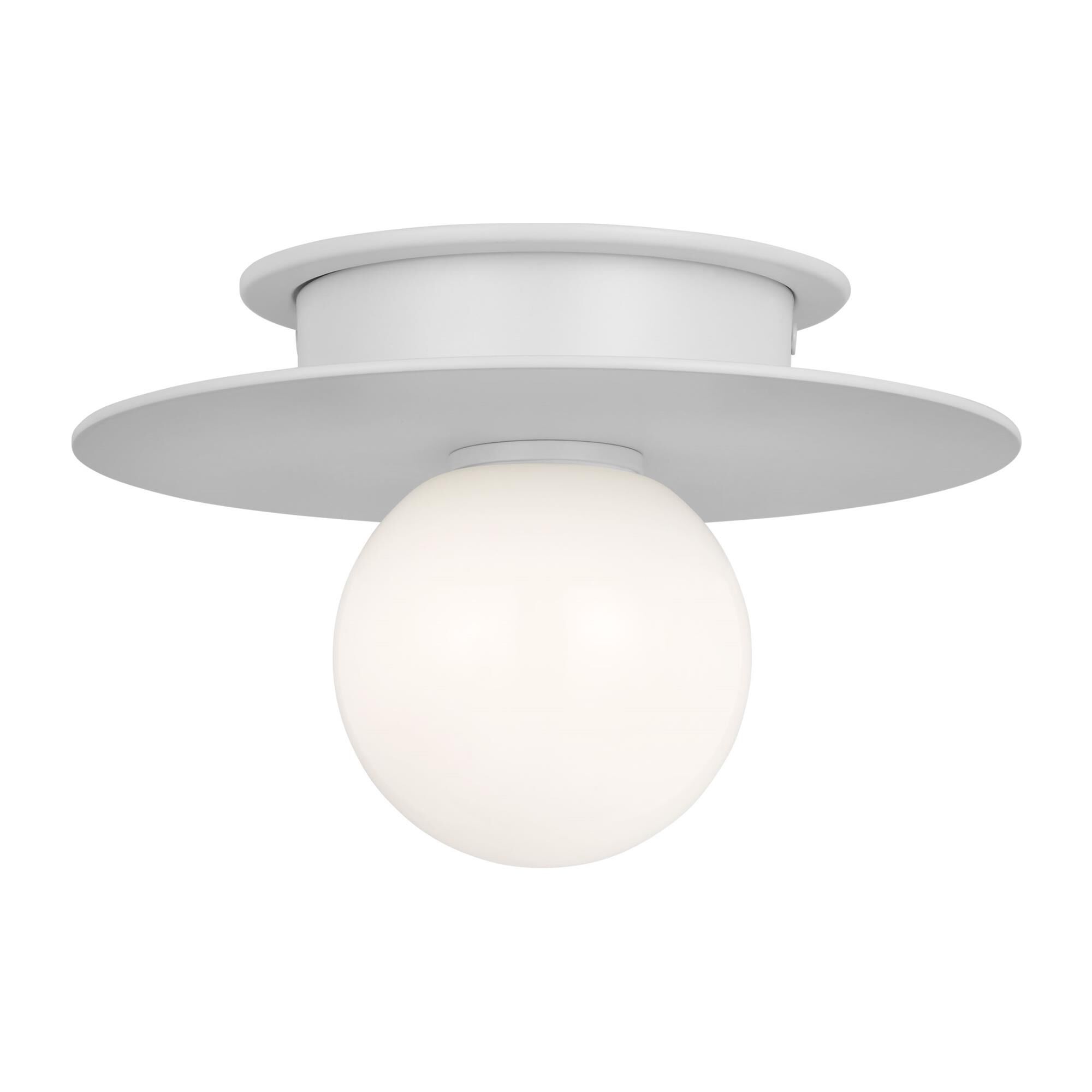 Shown in Matte White finish and Milk glass
