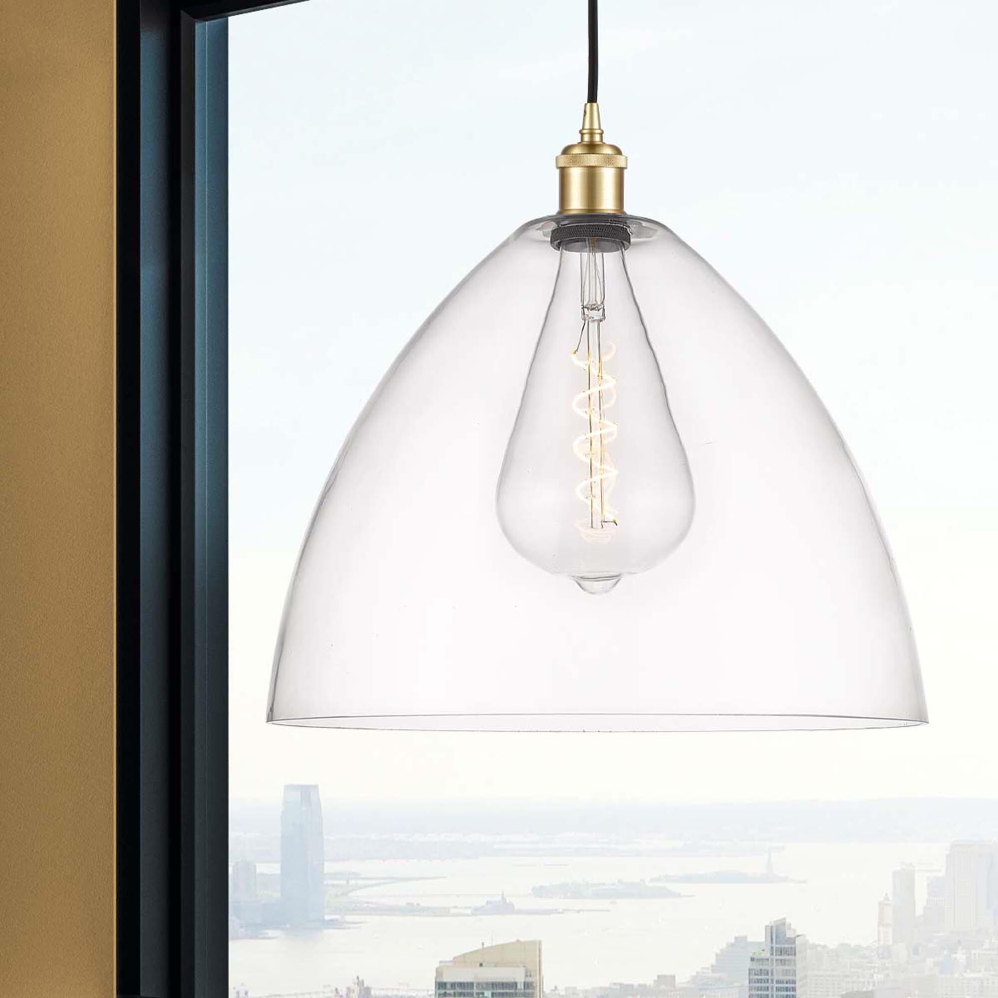 Shown in Satin Gold finish and Matte White glass