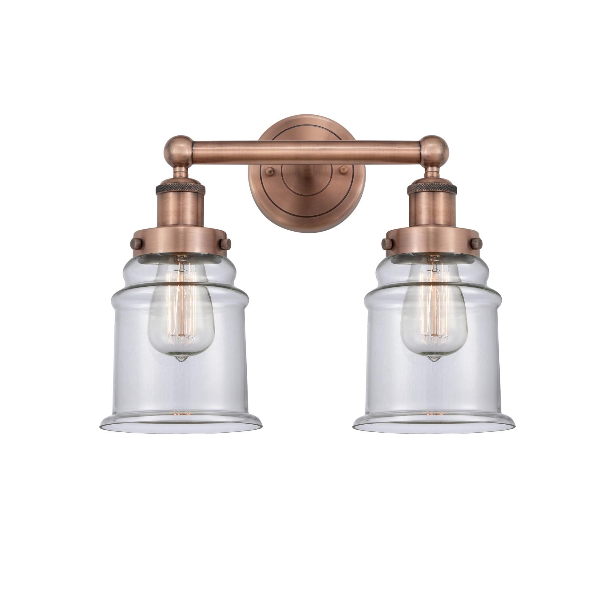 Shown in Antique Copper finish and Clear glass
