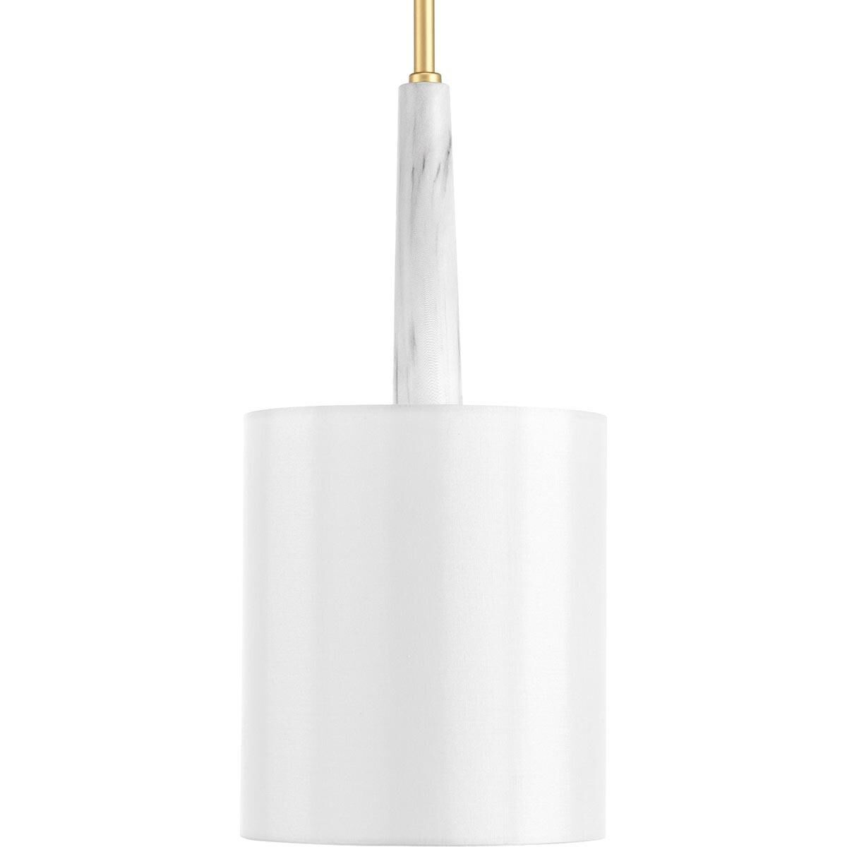 Shown in Vintage Gold finish and White Silk glass