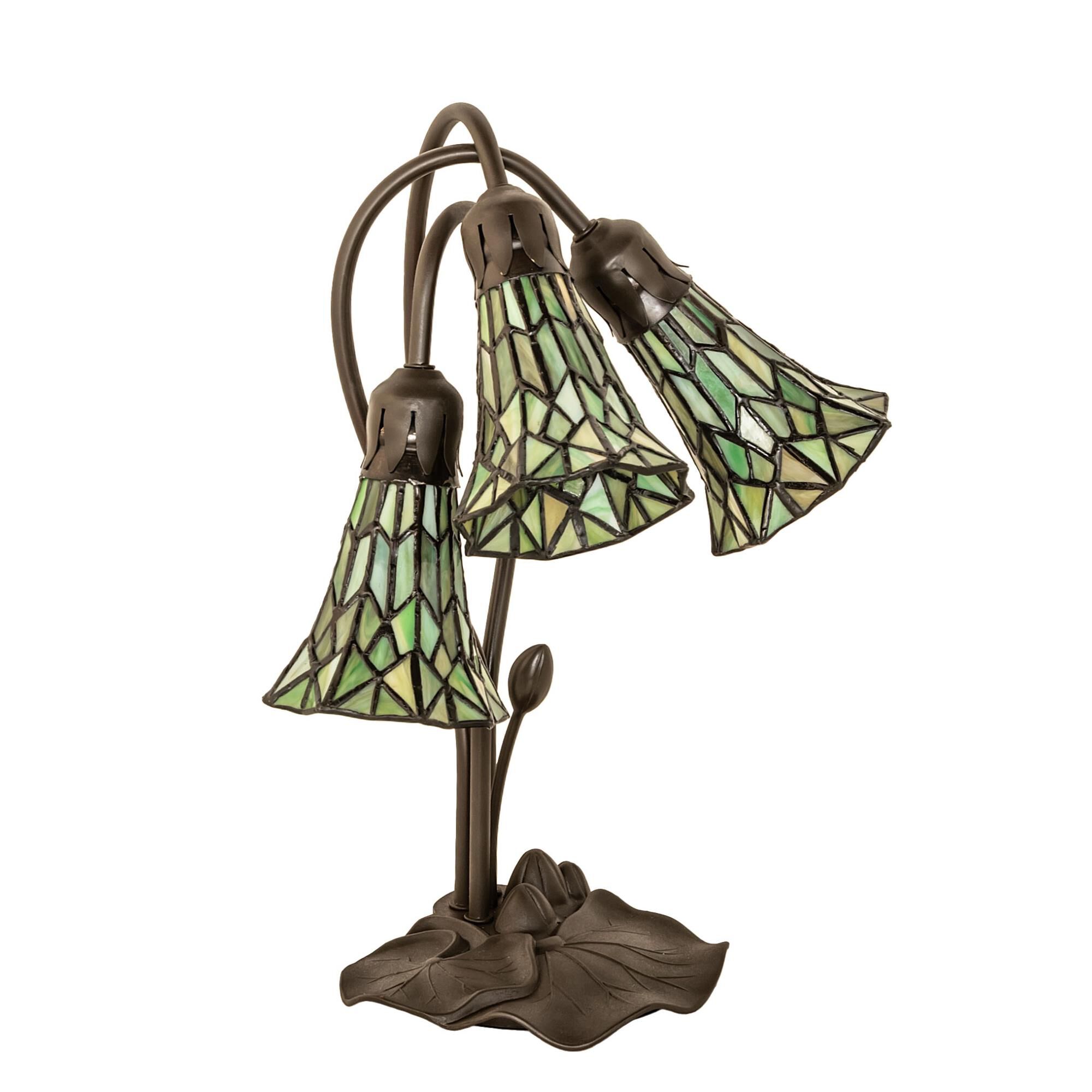 Stained Glass Pond Lily 16 Inch Accent Lamp by Meyda Lighting