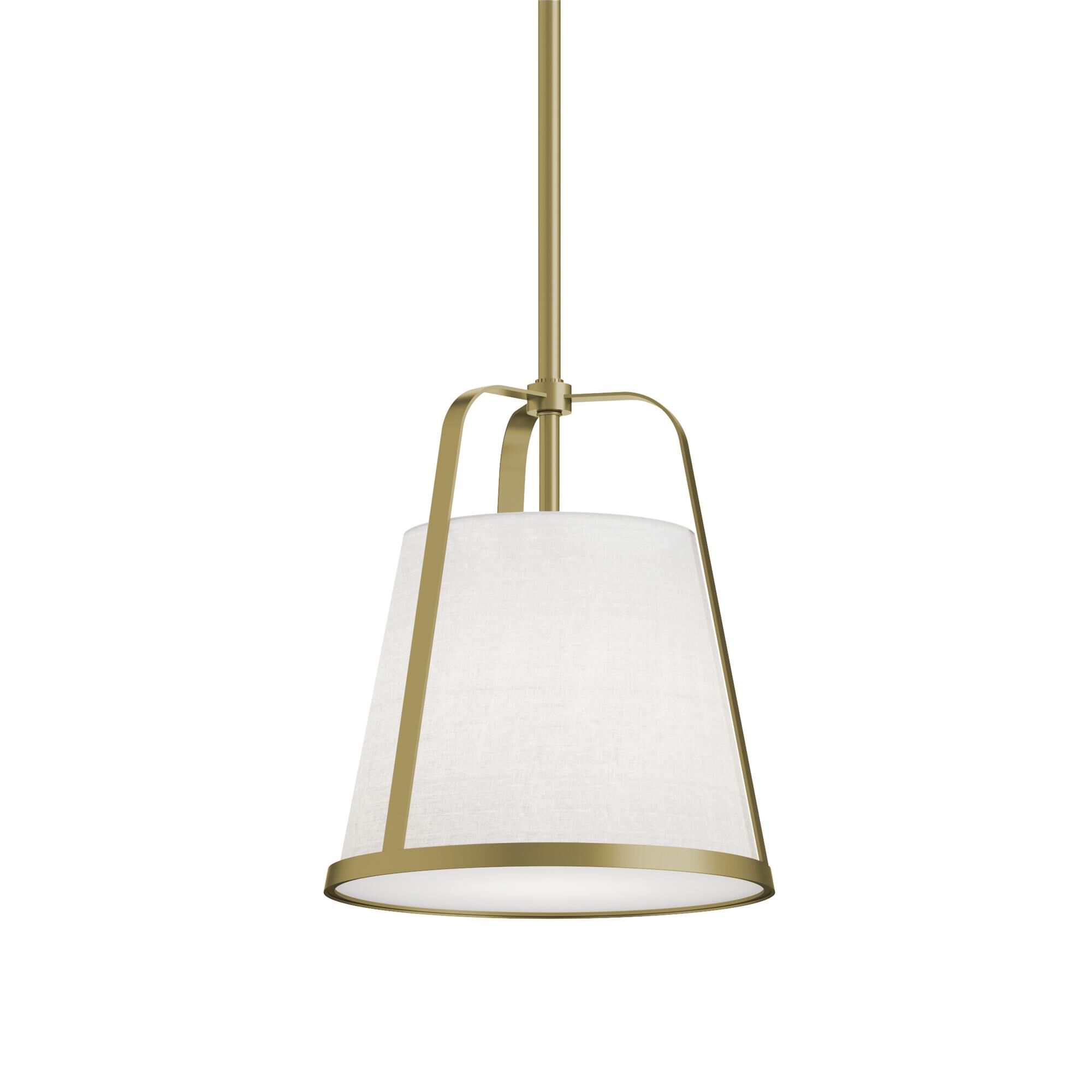 Shown in Light Antique Brass finish and White glass