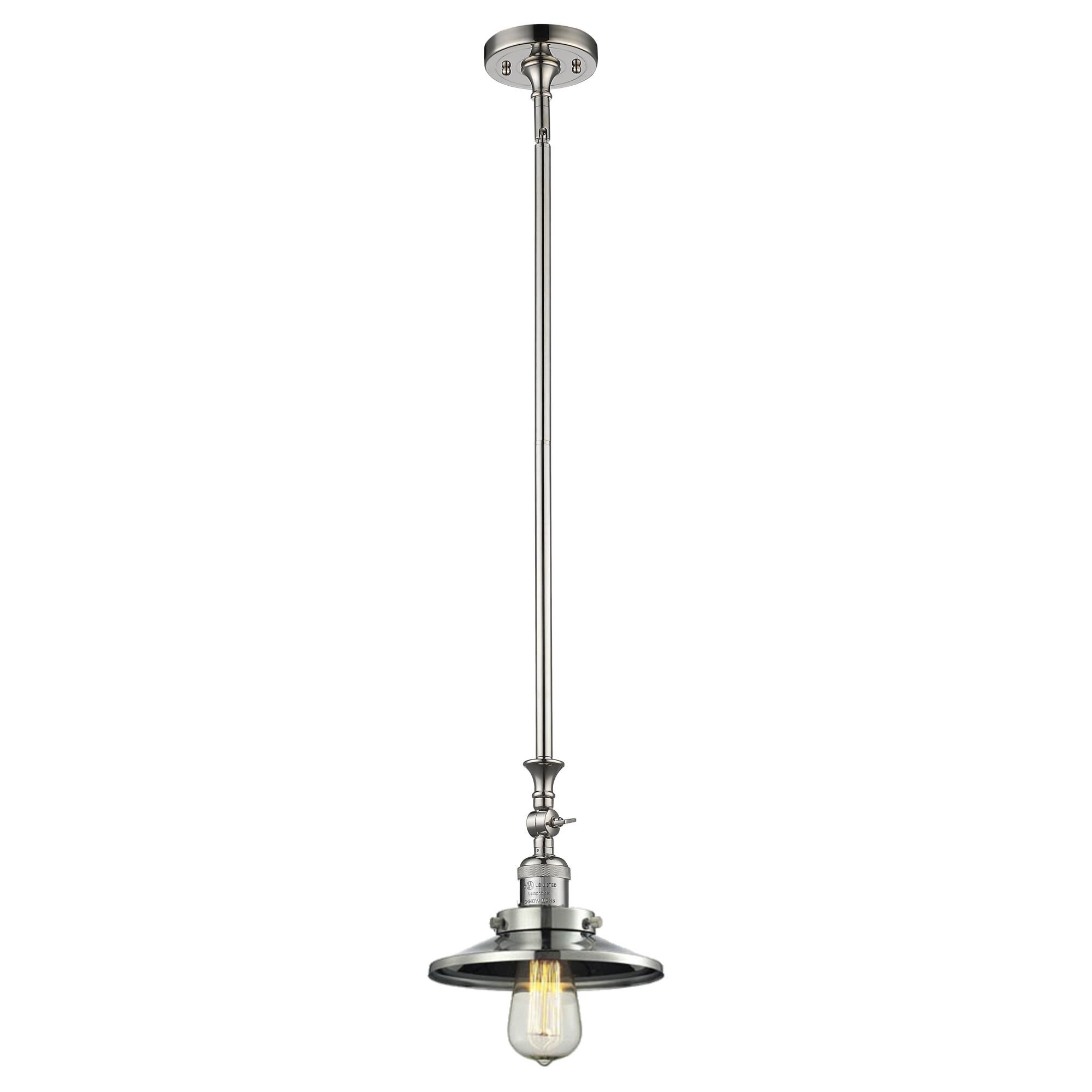 Shown in Polished Nickel finish and Polished Nickel shade