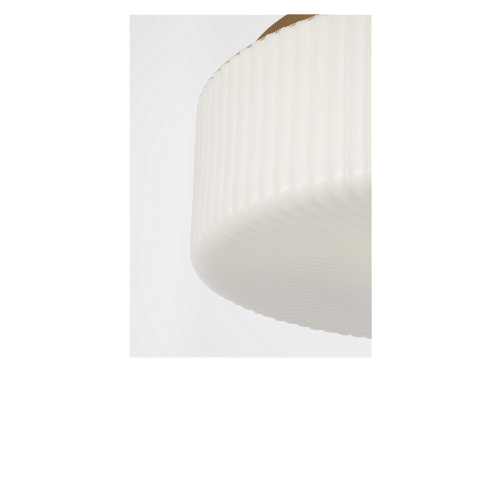 Shown in Satin Brass finish and Etched Opal glass
