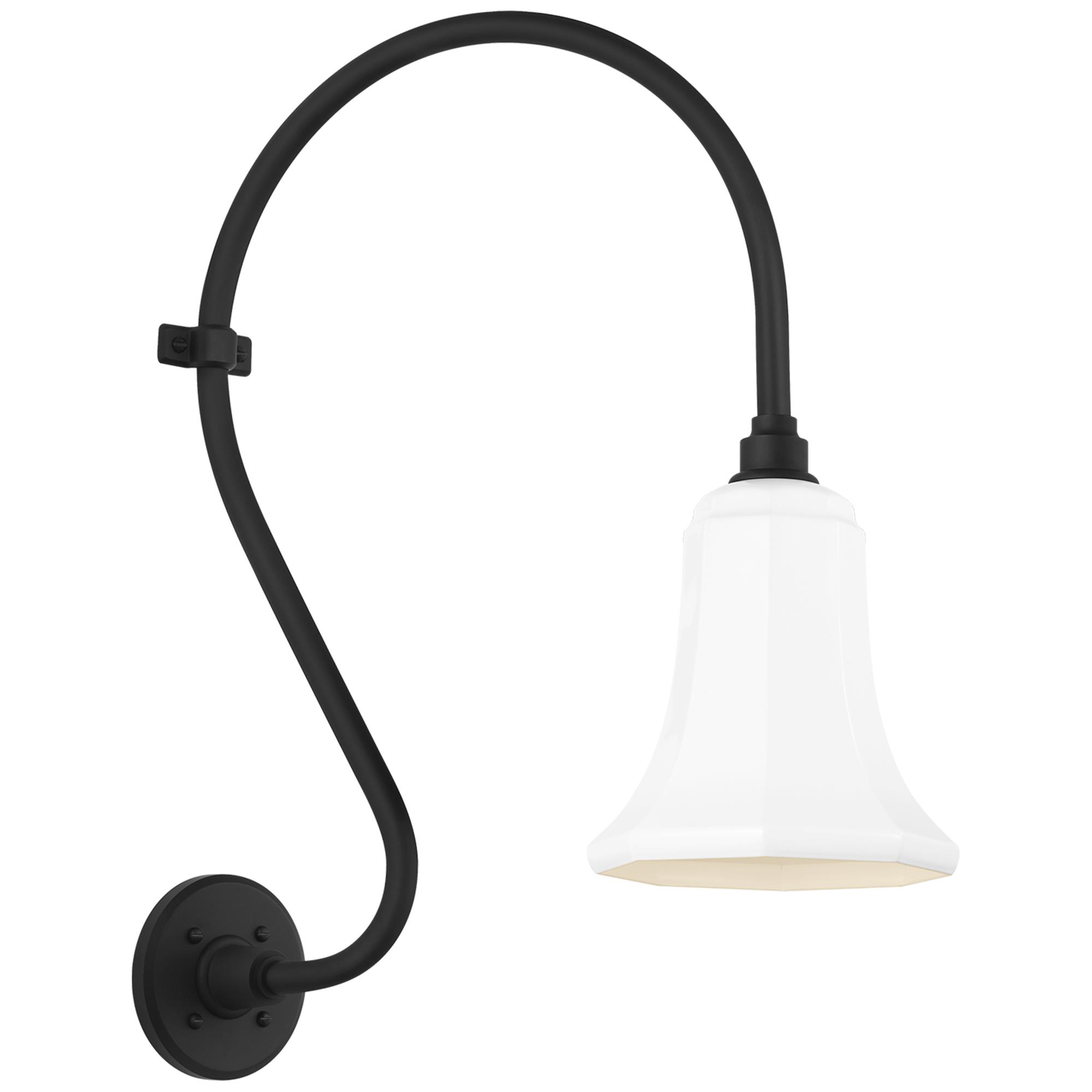 Shown in Matte Black finish and White shade