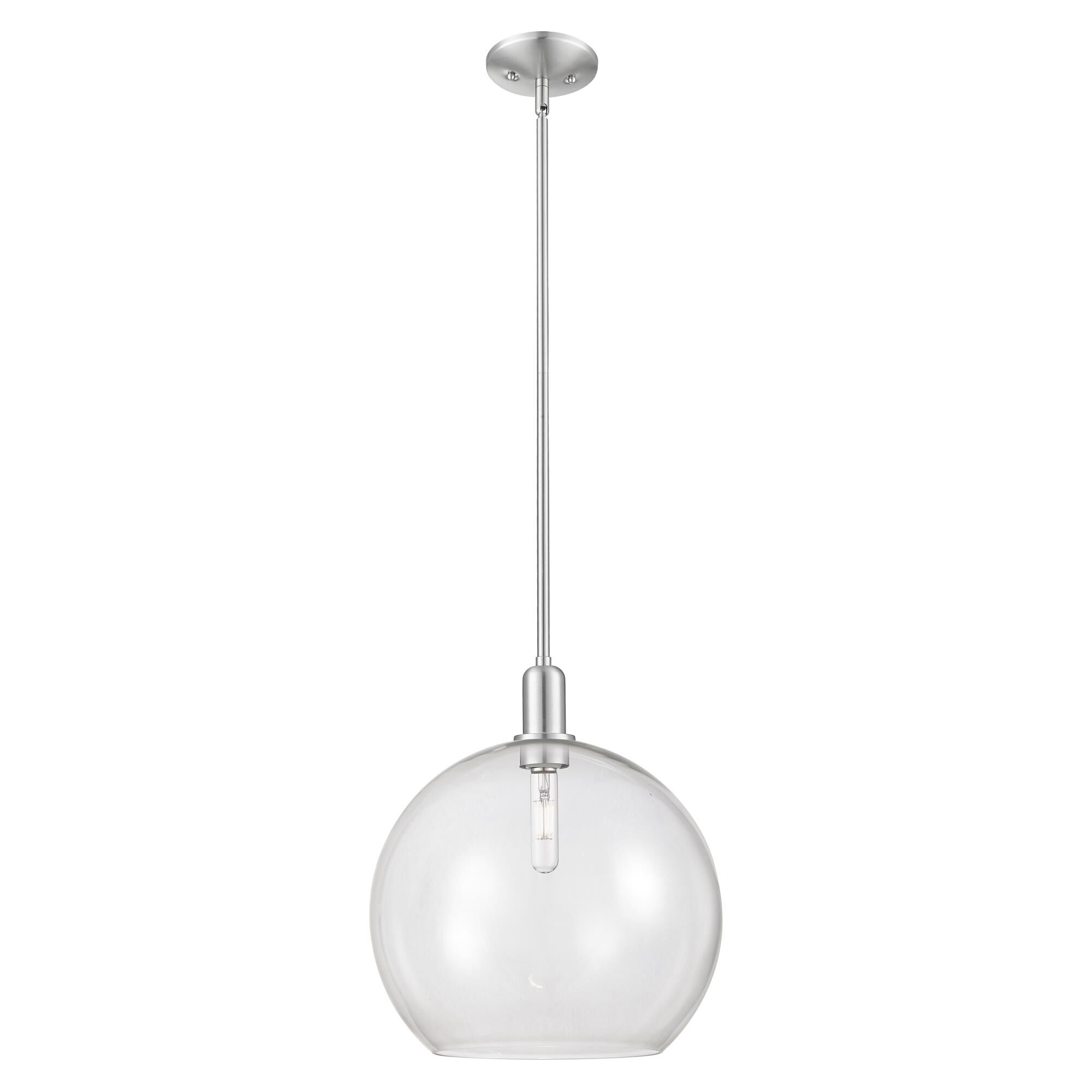 Shown in Brushed Satin Nickel finish and Clear glass