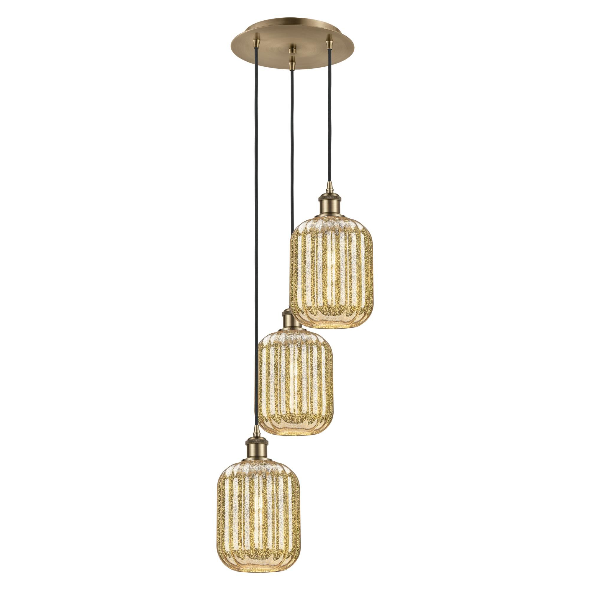 Shown in Antique Brass finish and Mercury glass
