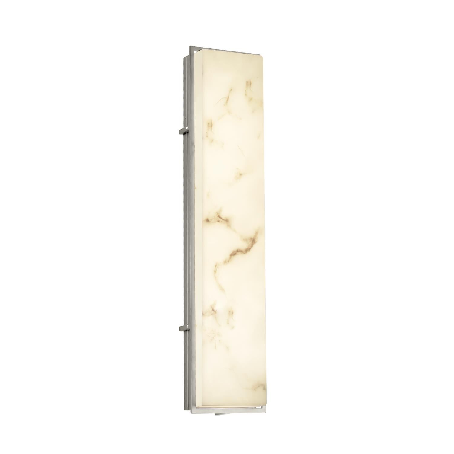 Shown in Brushed Nickel finish and Faux Alabaster Resin glass