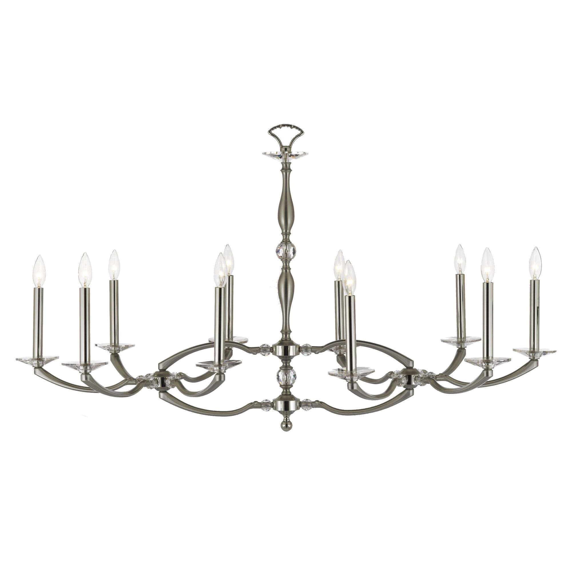 Kensington 23 Inch 10 Light Chandelier by American Brass and Crystal