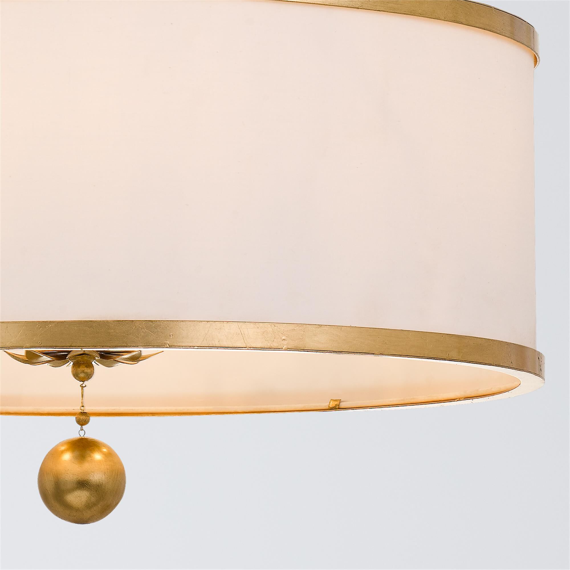 Shown in Antique Gold finish and White Silk shade