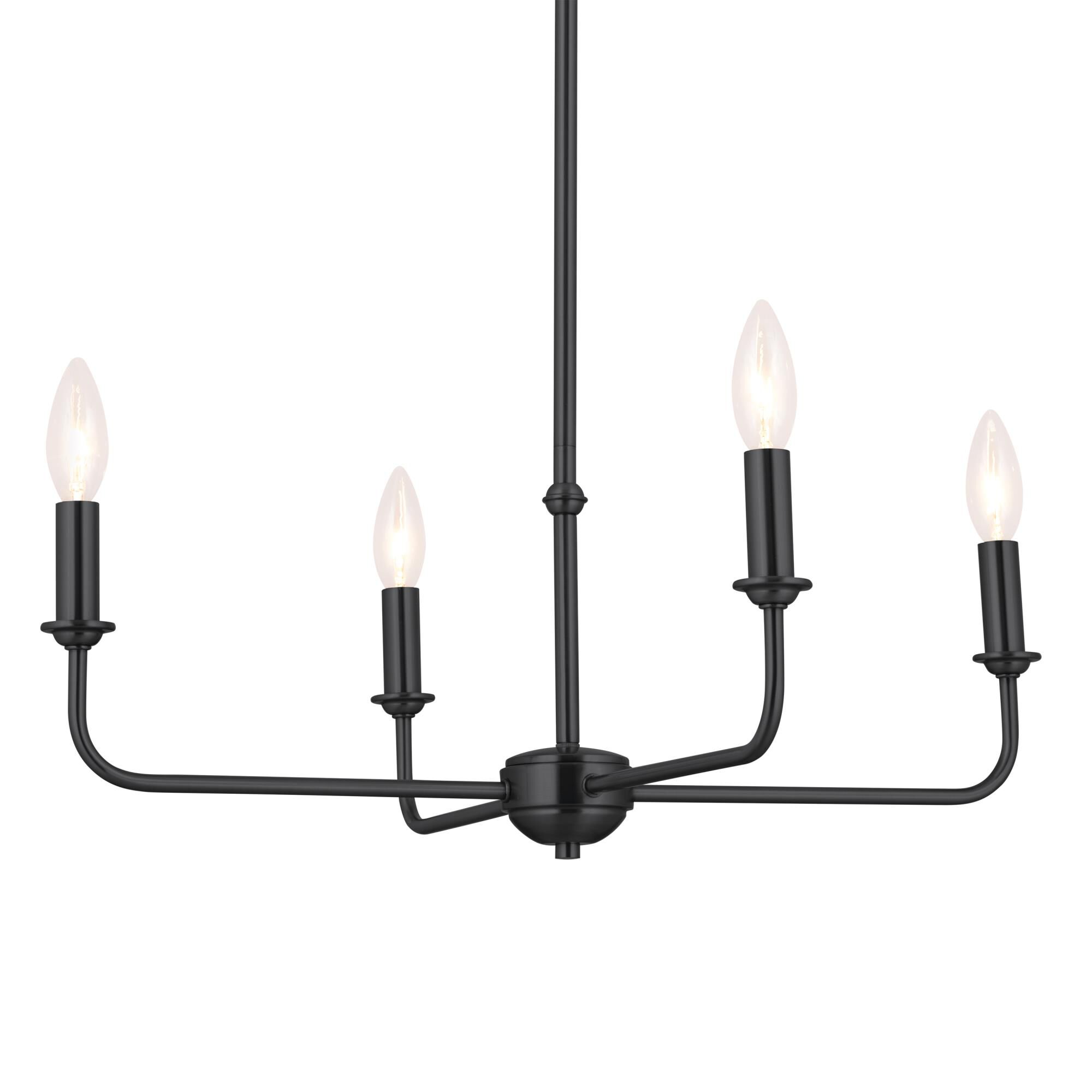 Shown in Black finish and Fabric and Bell shade