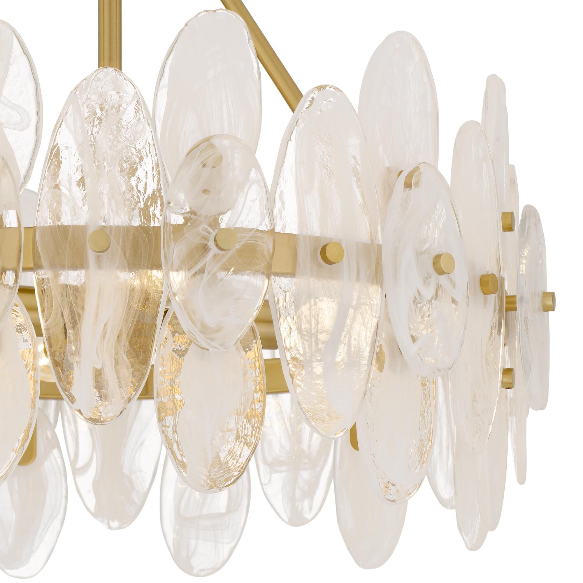 Shown in Brushed Gold finish and Glass shade