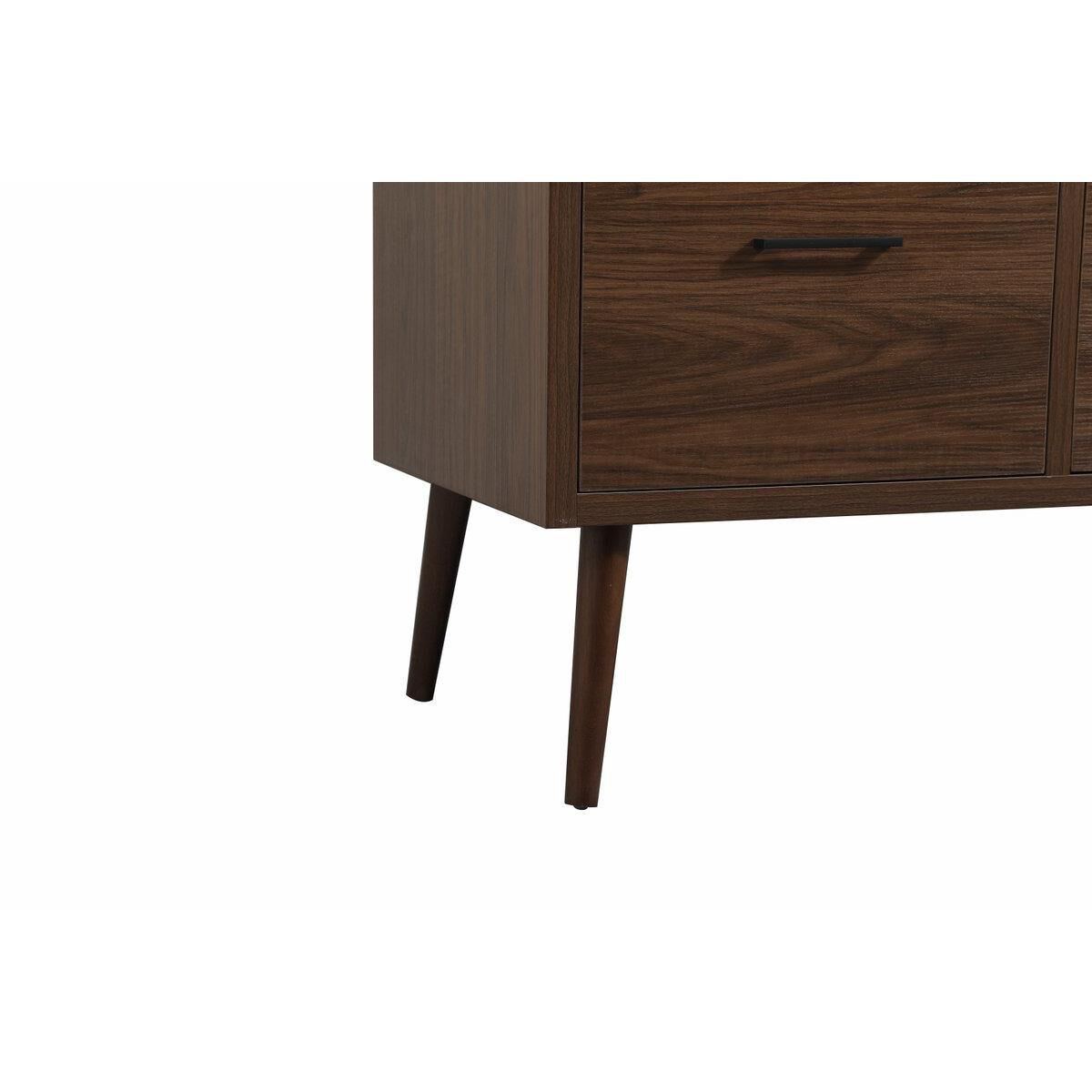 Shown in Walnut finish and Without Backsplash accent