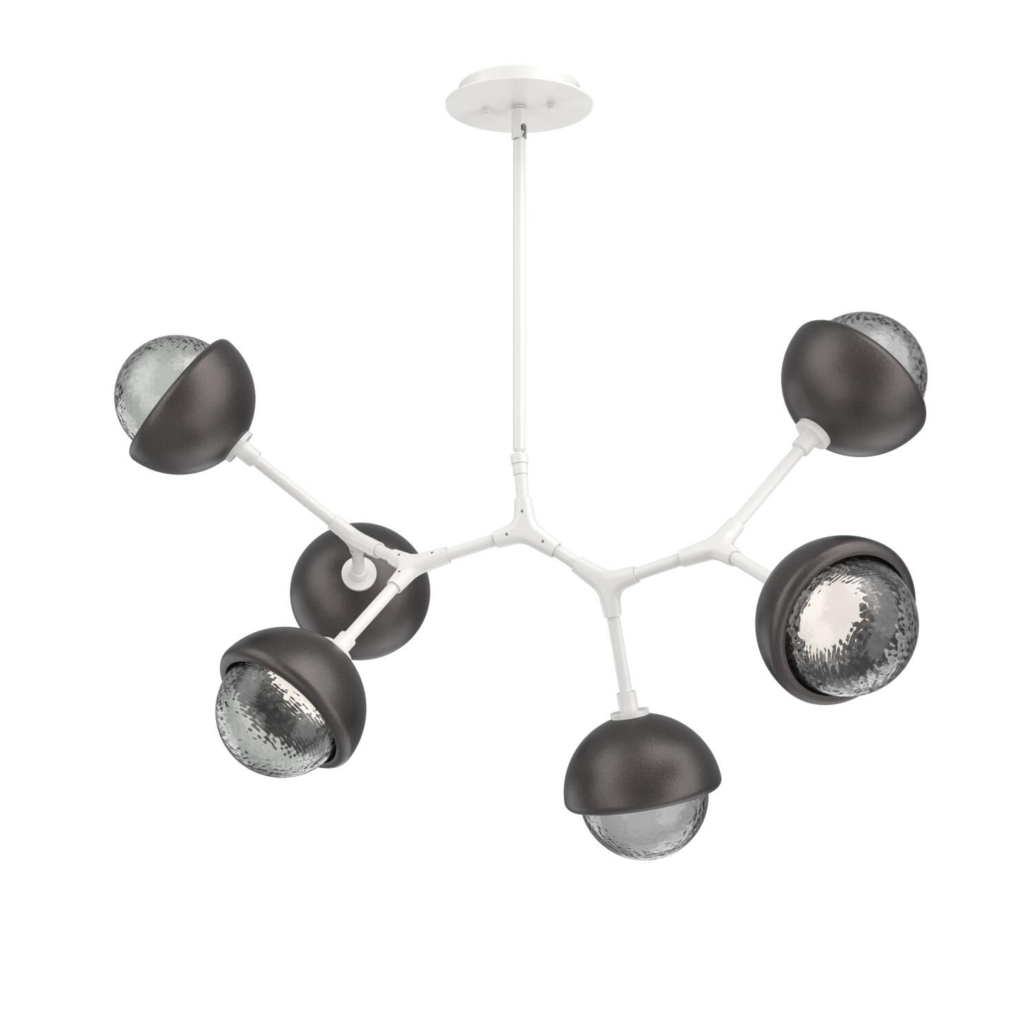 Shown in Salt White finish and Smoke glass and Graphite accent