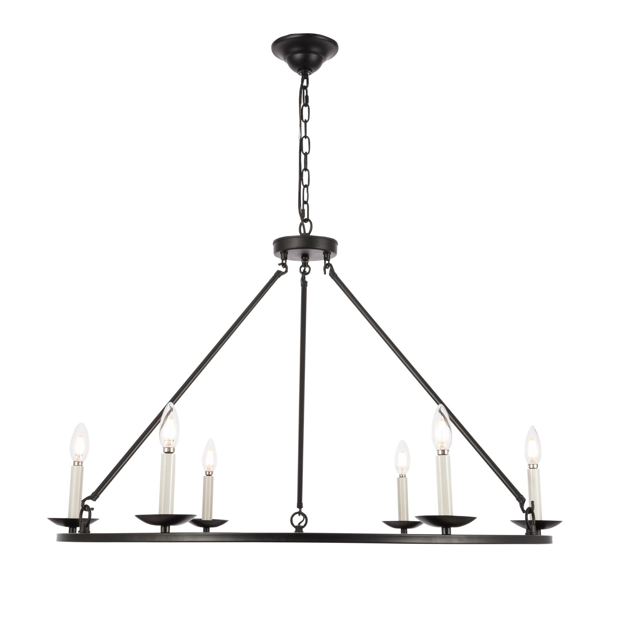 Maine 36 Inch 6 Light Chandelier by Elegant Lighting