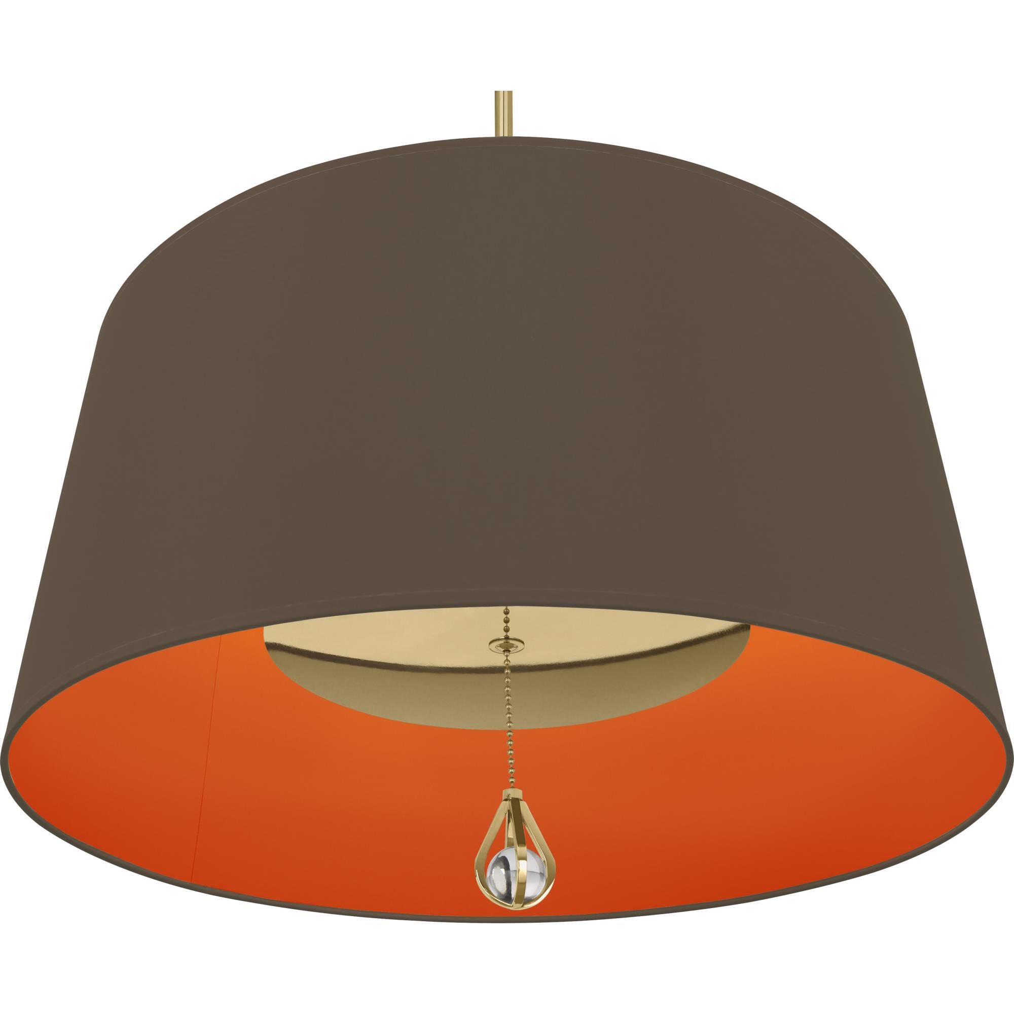 Shown in Modern Brass finish and Revolutionary Storm Fabric With William Of Orange Lining shade