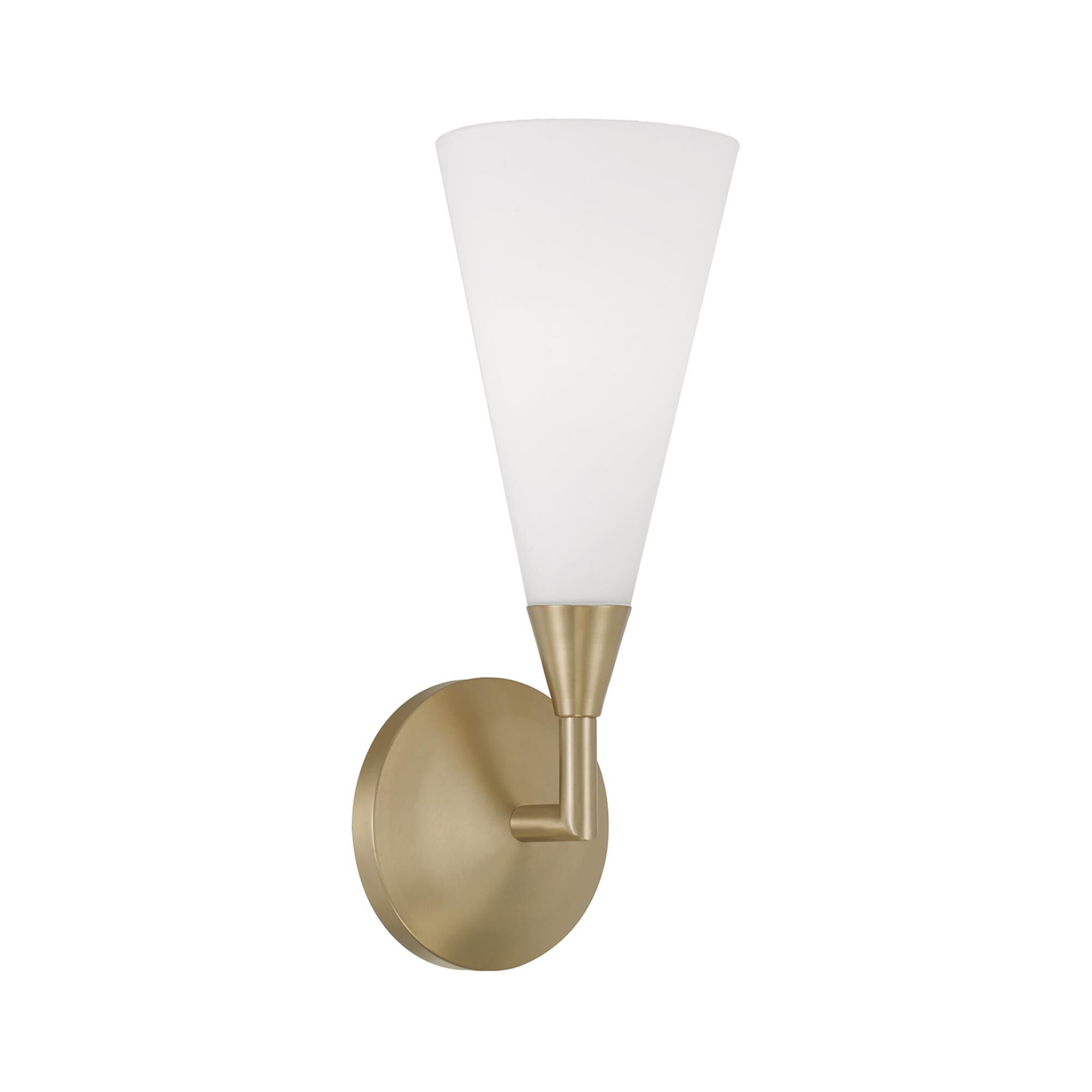 Shown in Matte Brass finish and Soft White glass