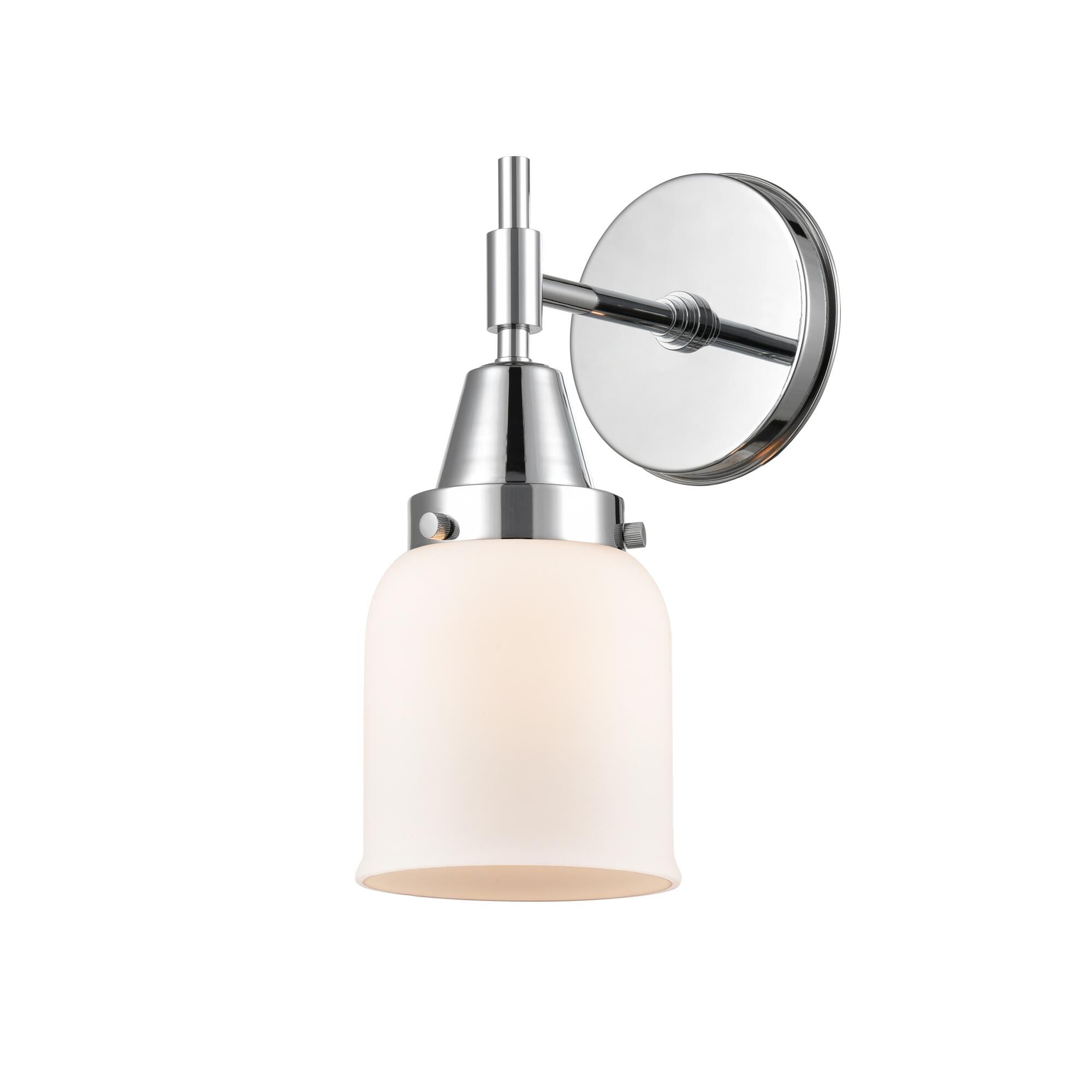 Shown in Polished Chrome finish and Matte White Cased Large Cone glass