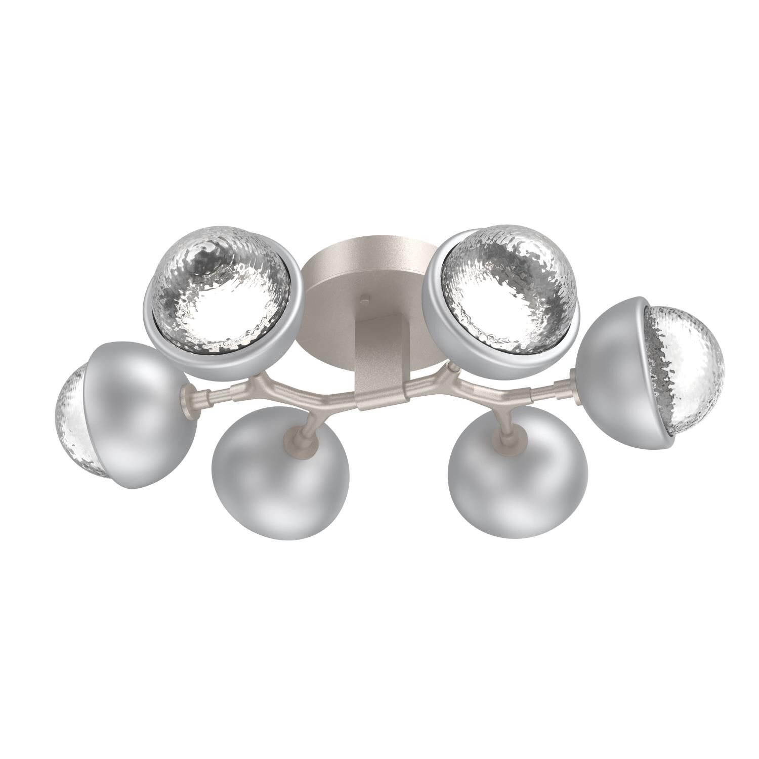 Shown in Beige Silver finish and Clear glass and Classic Silver accent