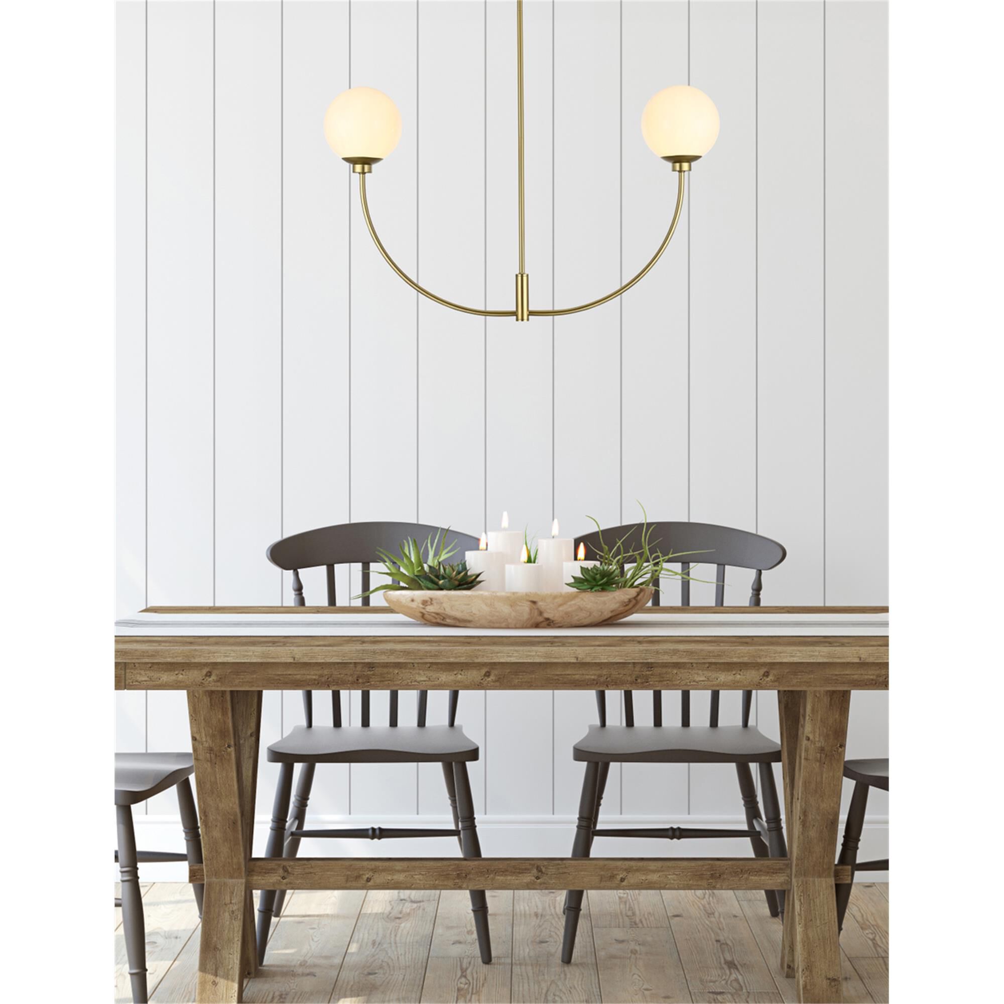 Nyomi 36 Inch 2 Light Linear Suspension Light by Elegant Lighting
