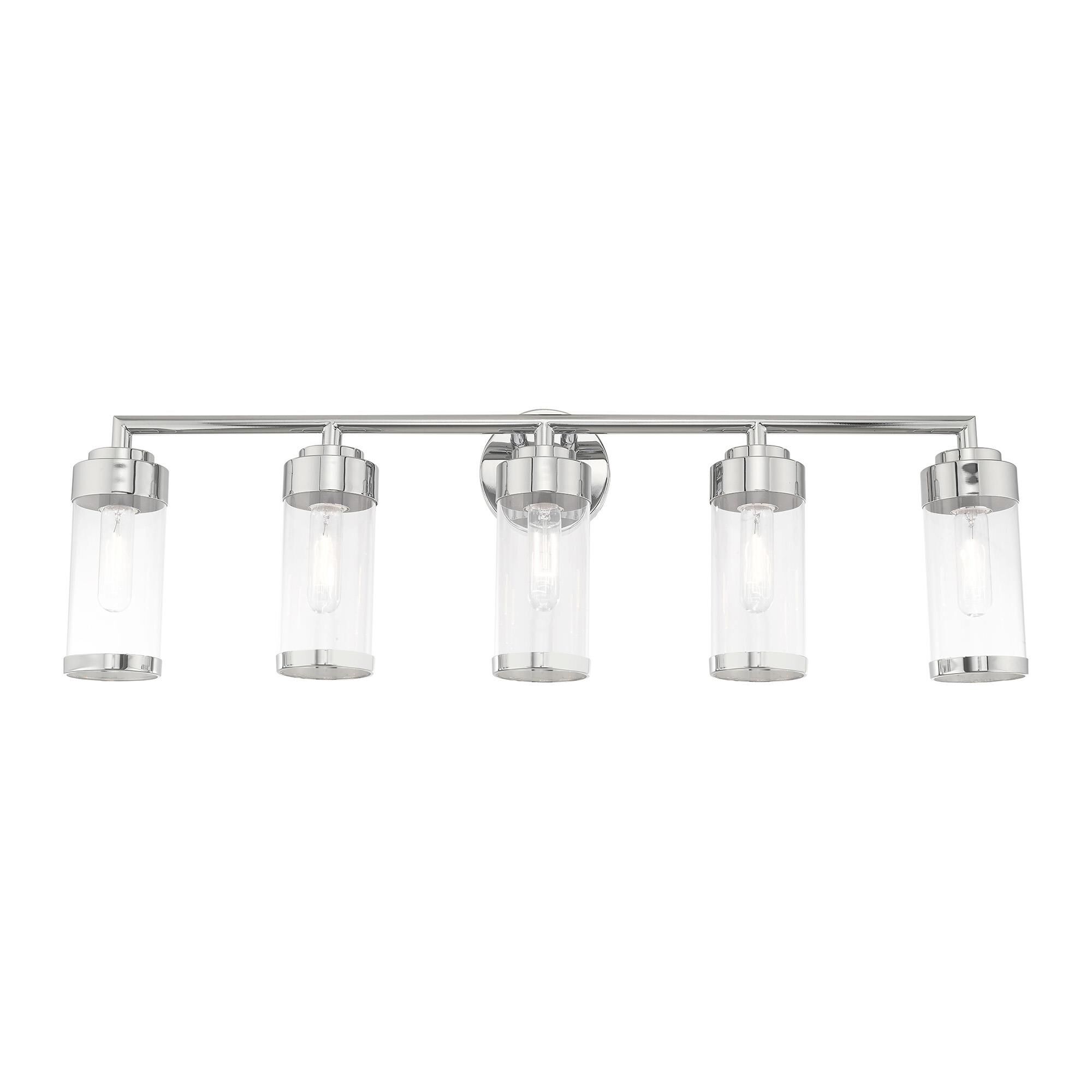 Shown in Polished Chrome finish and Clear glass