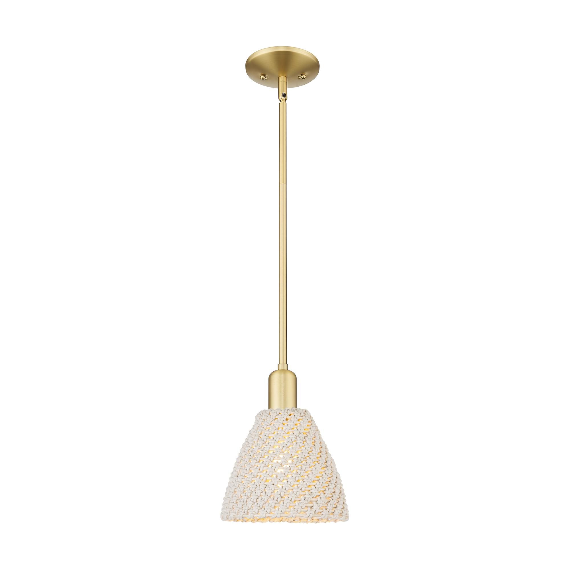 Shown in Satin Gold finish and Natural shade