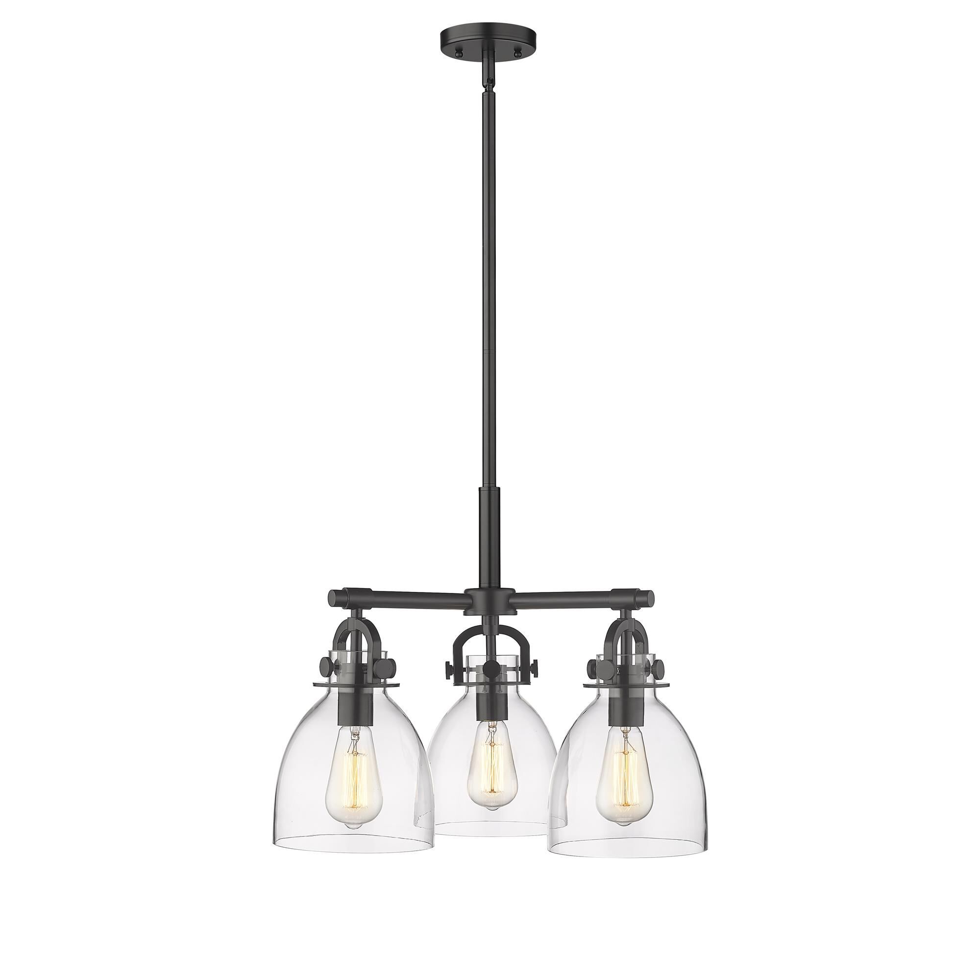 Shown in Matte Black finish and Clear glass