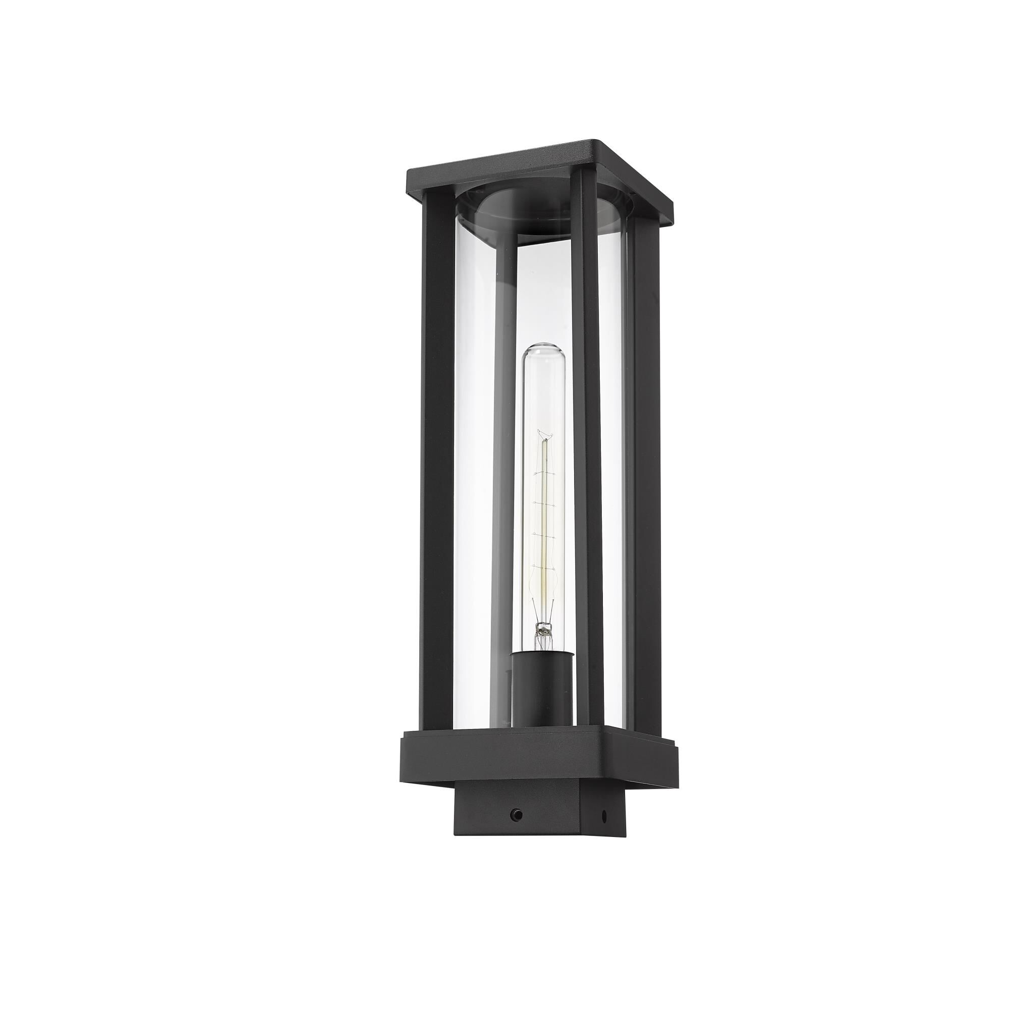 Shown in Black finish and Glass shade