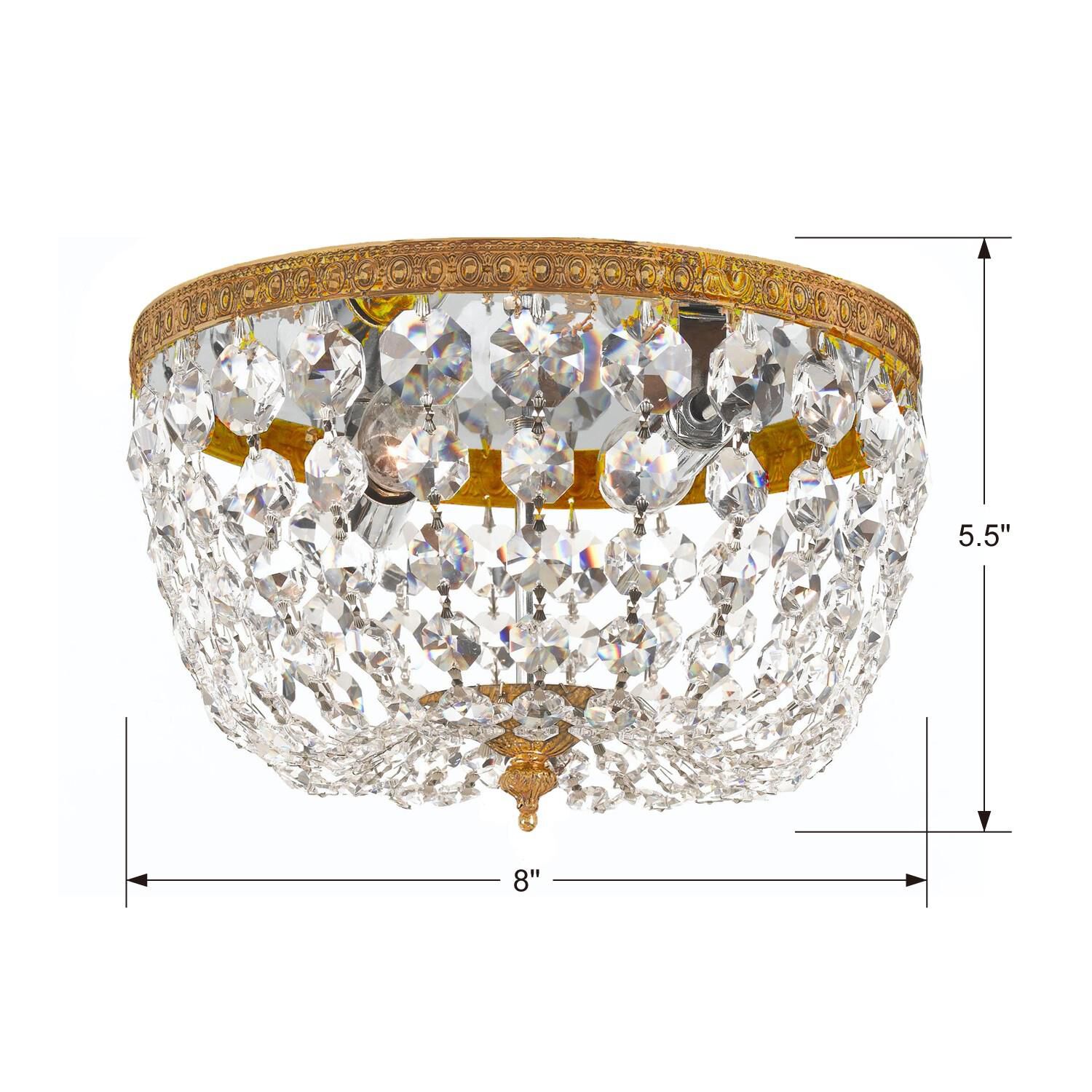 Shown in Olde Brass finish and Clear Italian crystal