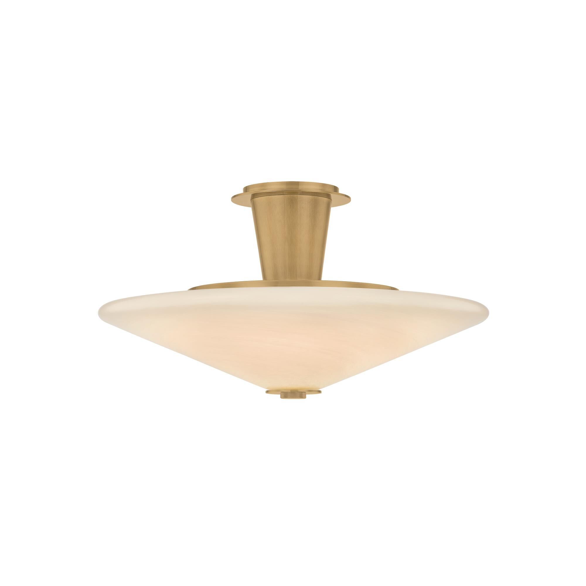 Shown in Vintage Brass finish and Cloud shade