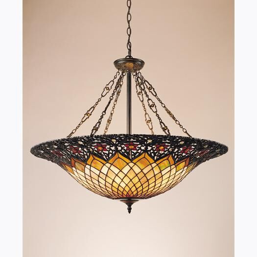Shown in Vintage Bronze finish and Tiffany glass