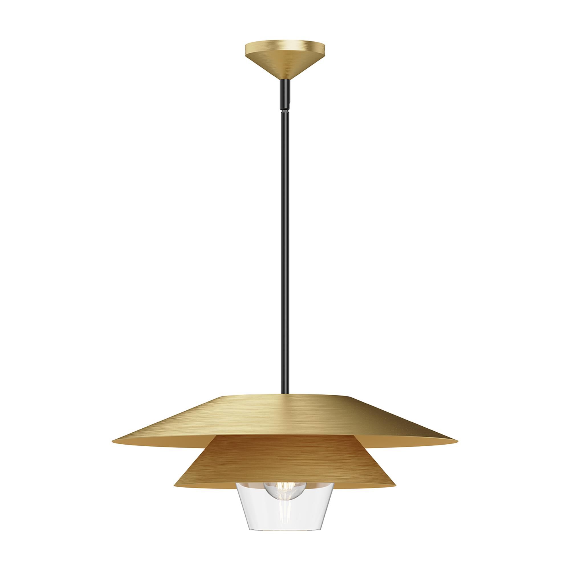 Shown in Brushed Gold/Clear Glass finish