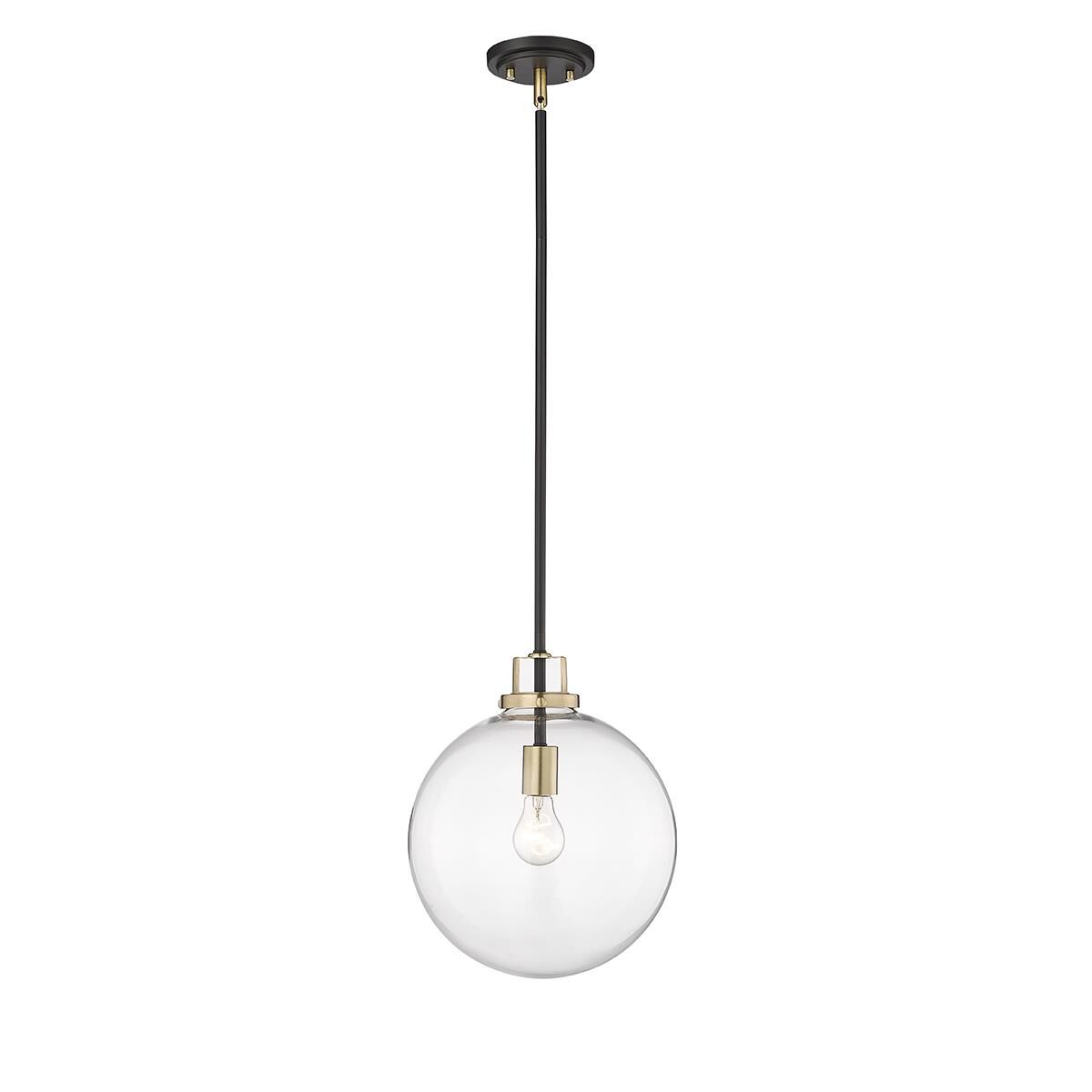 Shown in Matte Black Modern Gold finish and Clear glass