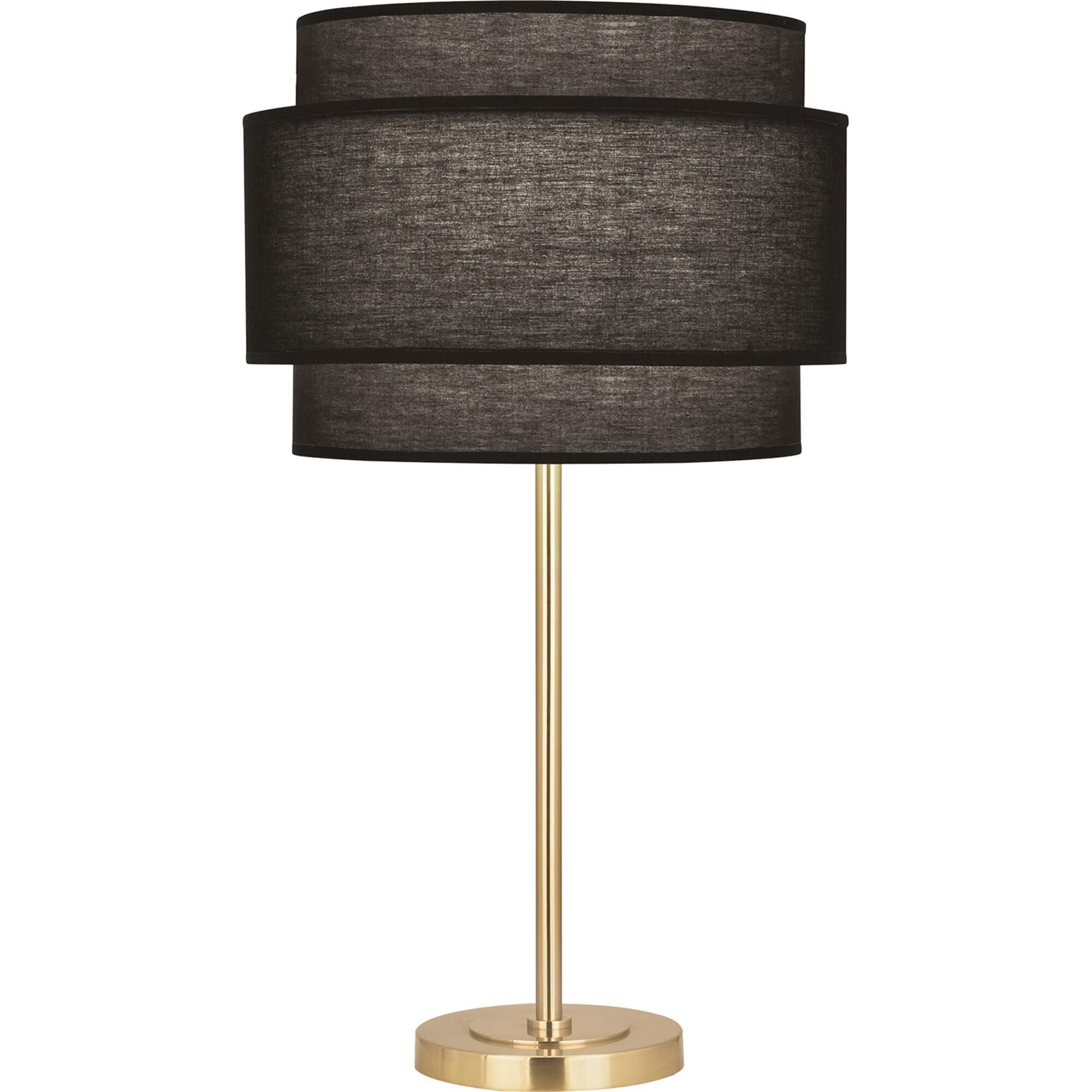Shown in Modern Brass finish and Raven Black shade