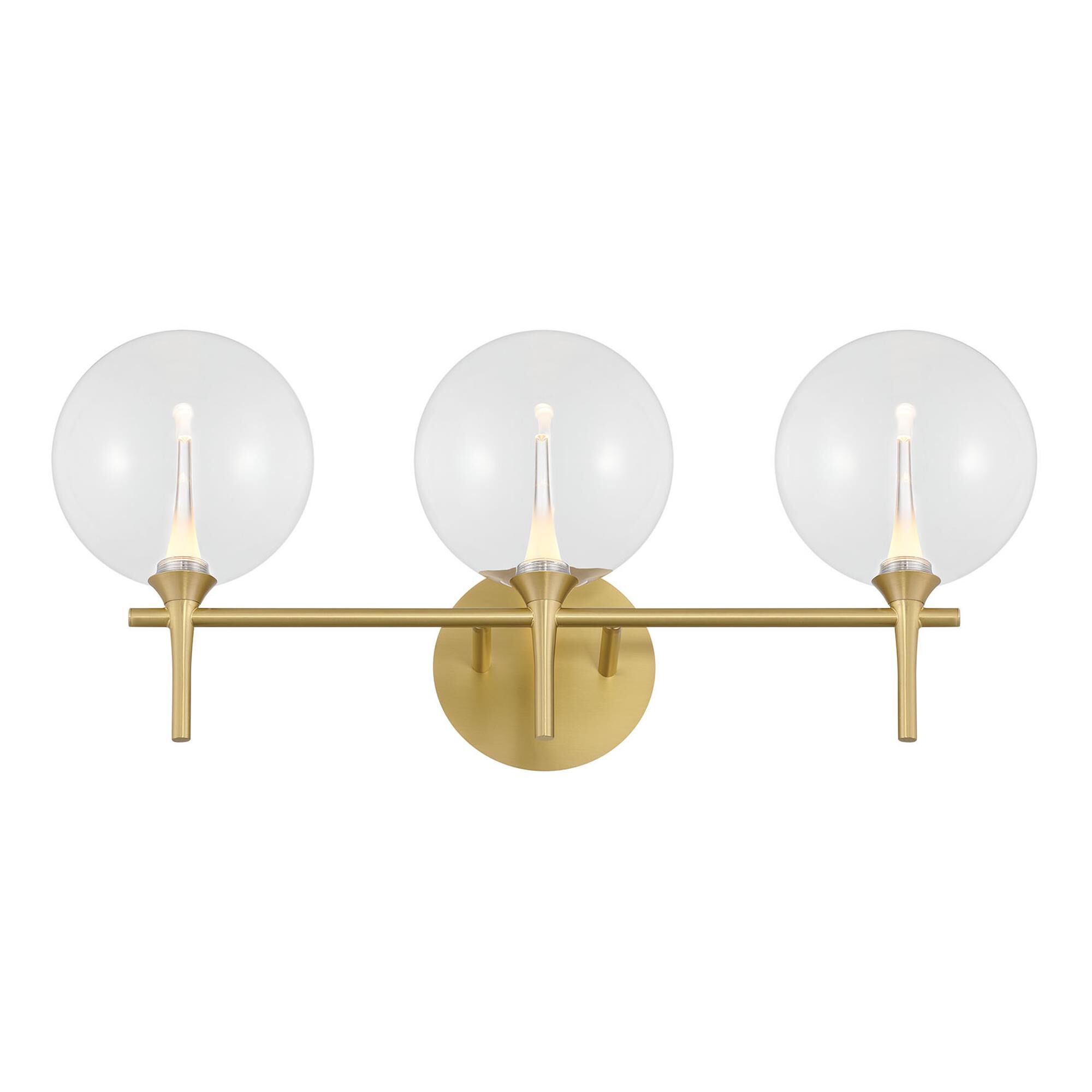Shown in Gold finish and Clear glass